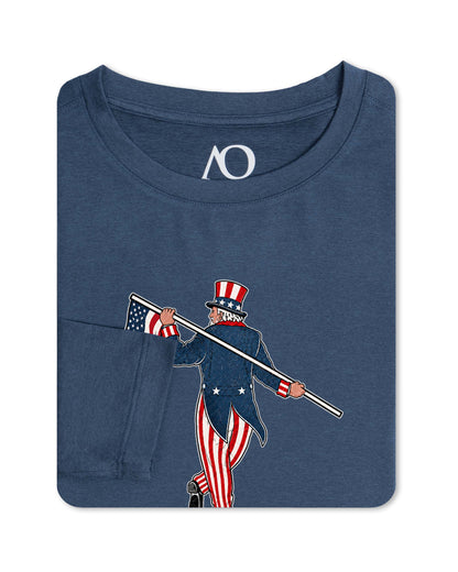 Butter T Long Sleeve-Uncle Sam Looper-Navy Heather