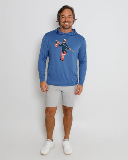 Blacks Beach Hoodie-Uncle Sam Looper-Federal Blue Heather