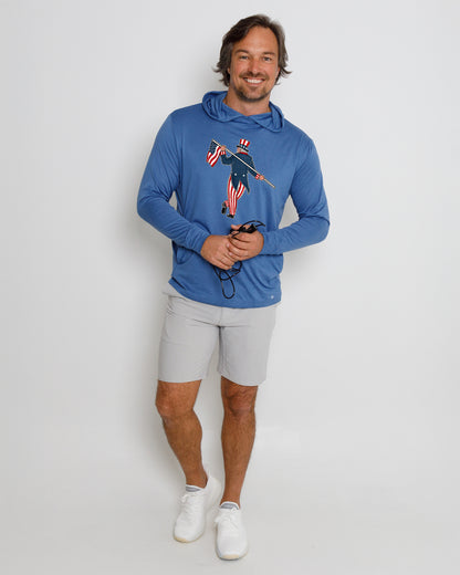 Blacks Beach Hoodie-Uncle Sam Looper-Federal Blue Heather