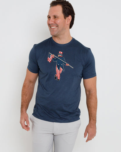 Butter T-Uncle Sam Looper-Navy Heather