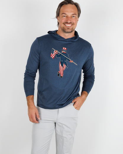 Blacks Beach Hoodie-Uncle Sam Looper-Navy Heather