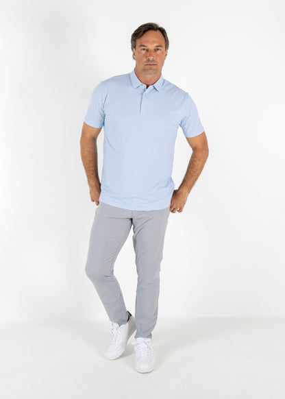 Beckwith Polo - Blue Haze/Burnt Sienna/White