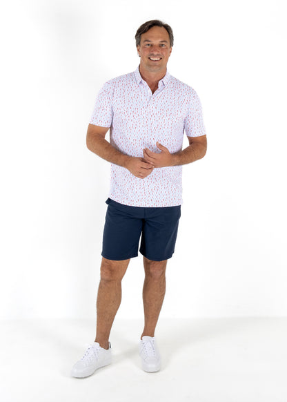 Journey Polo - White/Blue Haze/Burnt Sienna