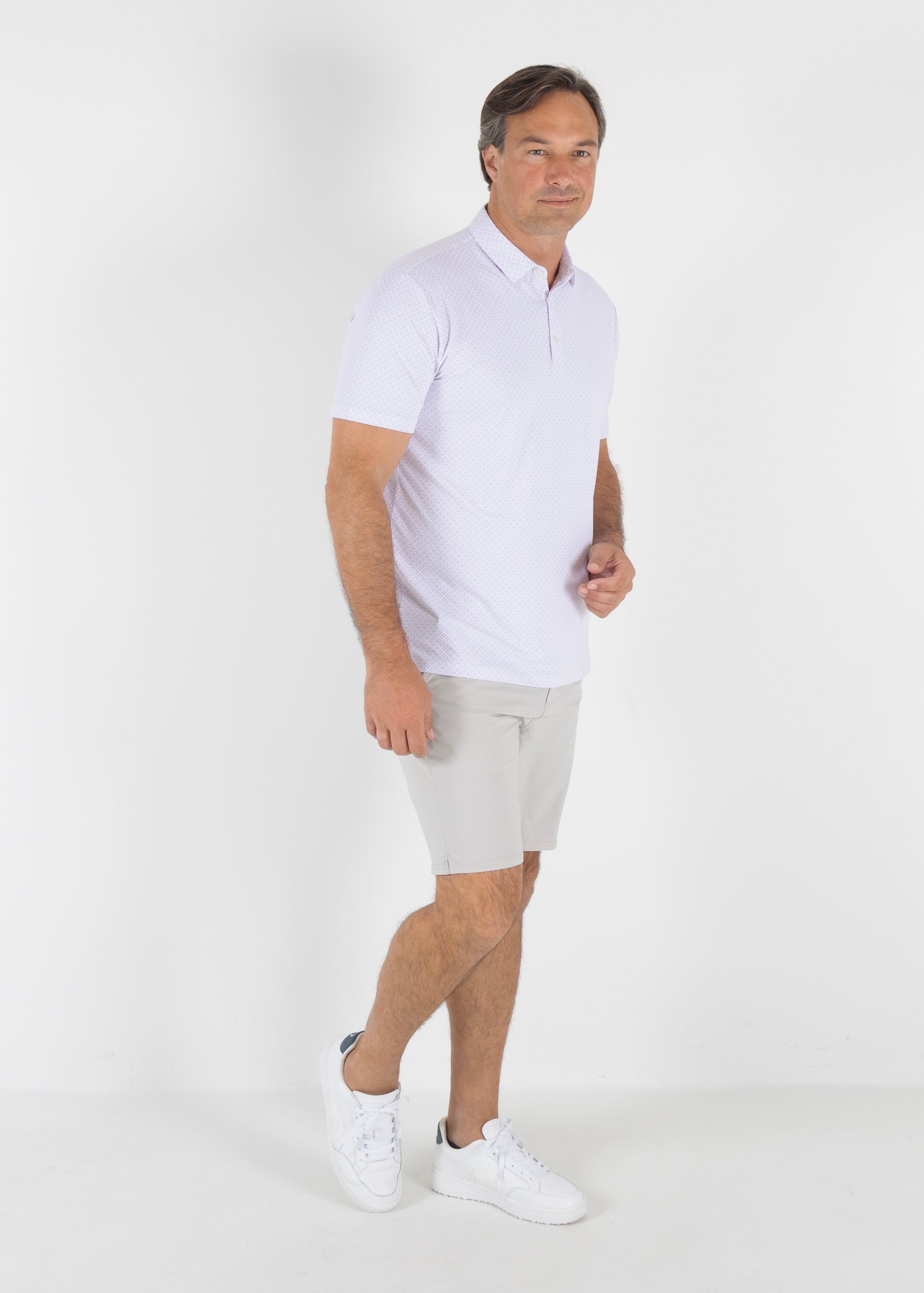 Lloyd Dobler Polo - White/Blue Haze/Burnt Sienna