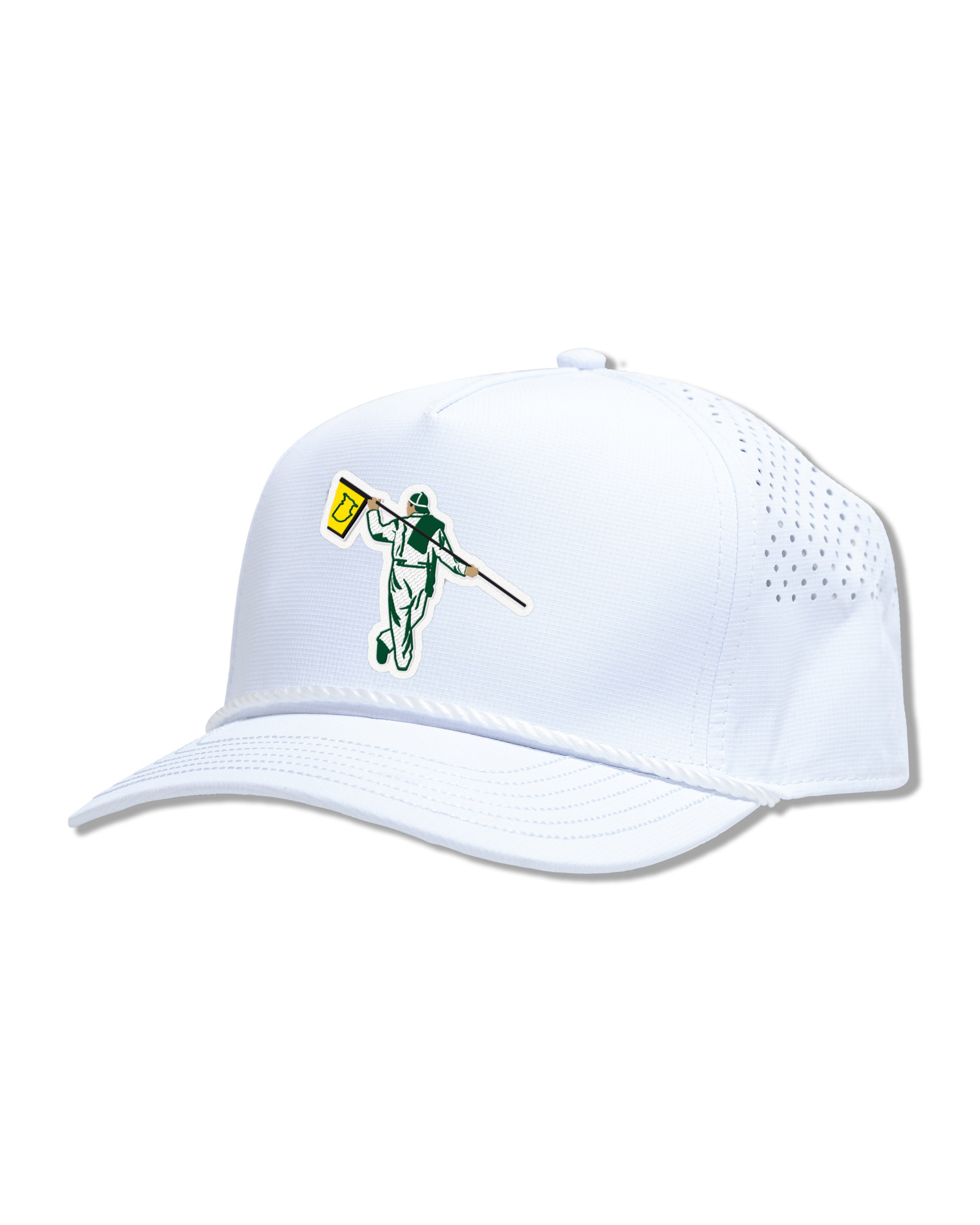 AOx Premium 5-Panel Hat - White - Liquid 3D Master Looper