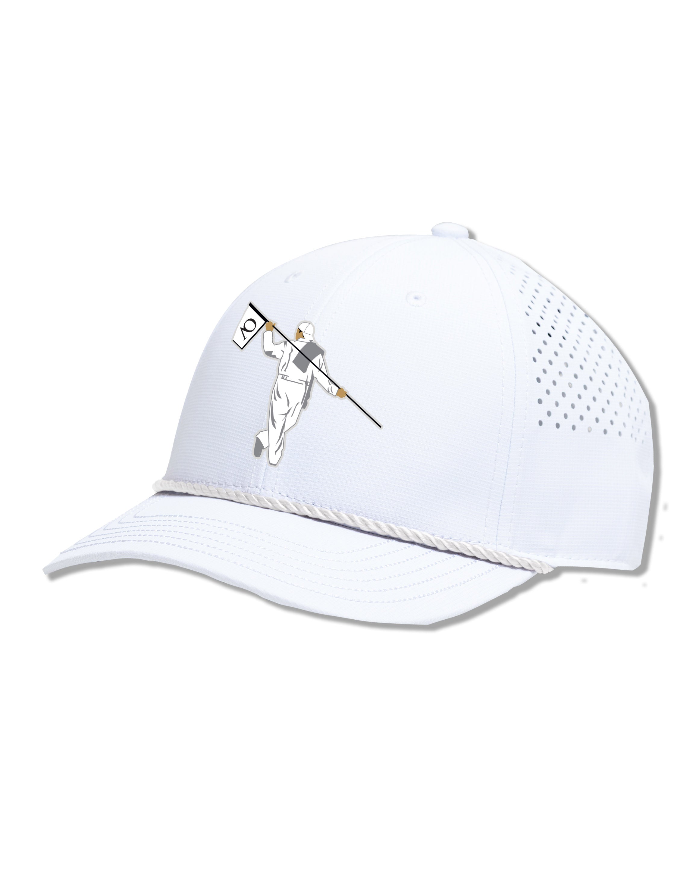 AOx Premium 6-Panel Hat Flex Style AO Looper - White