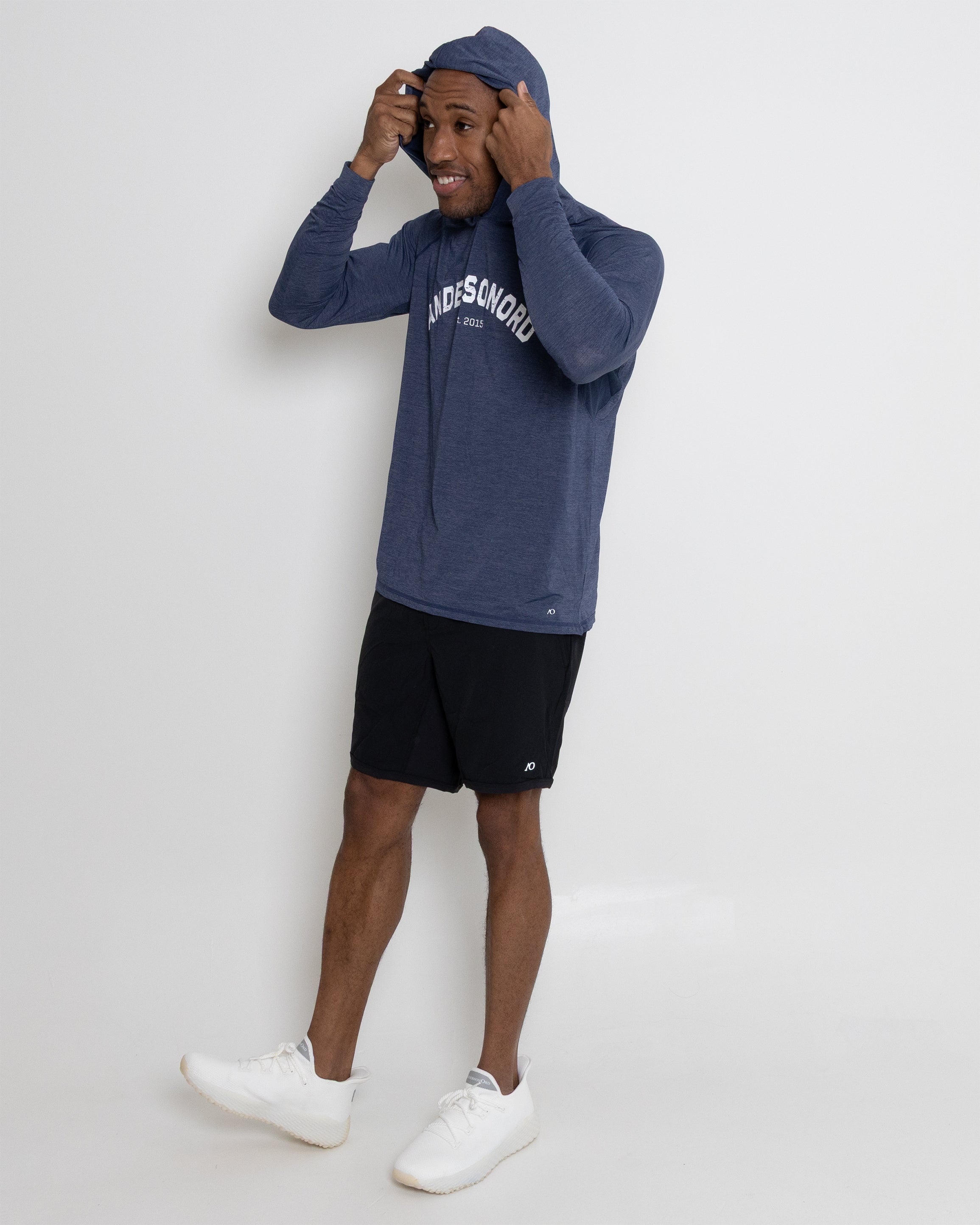 Anguilla Hoodie Arch Graphic - Navy Heather