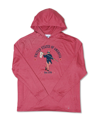 Blacks Beach Hoodie-Uncle Sam Looper-250-Earth Red Heather