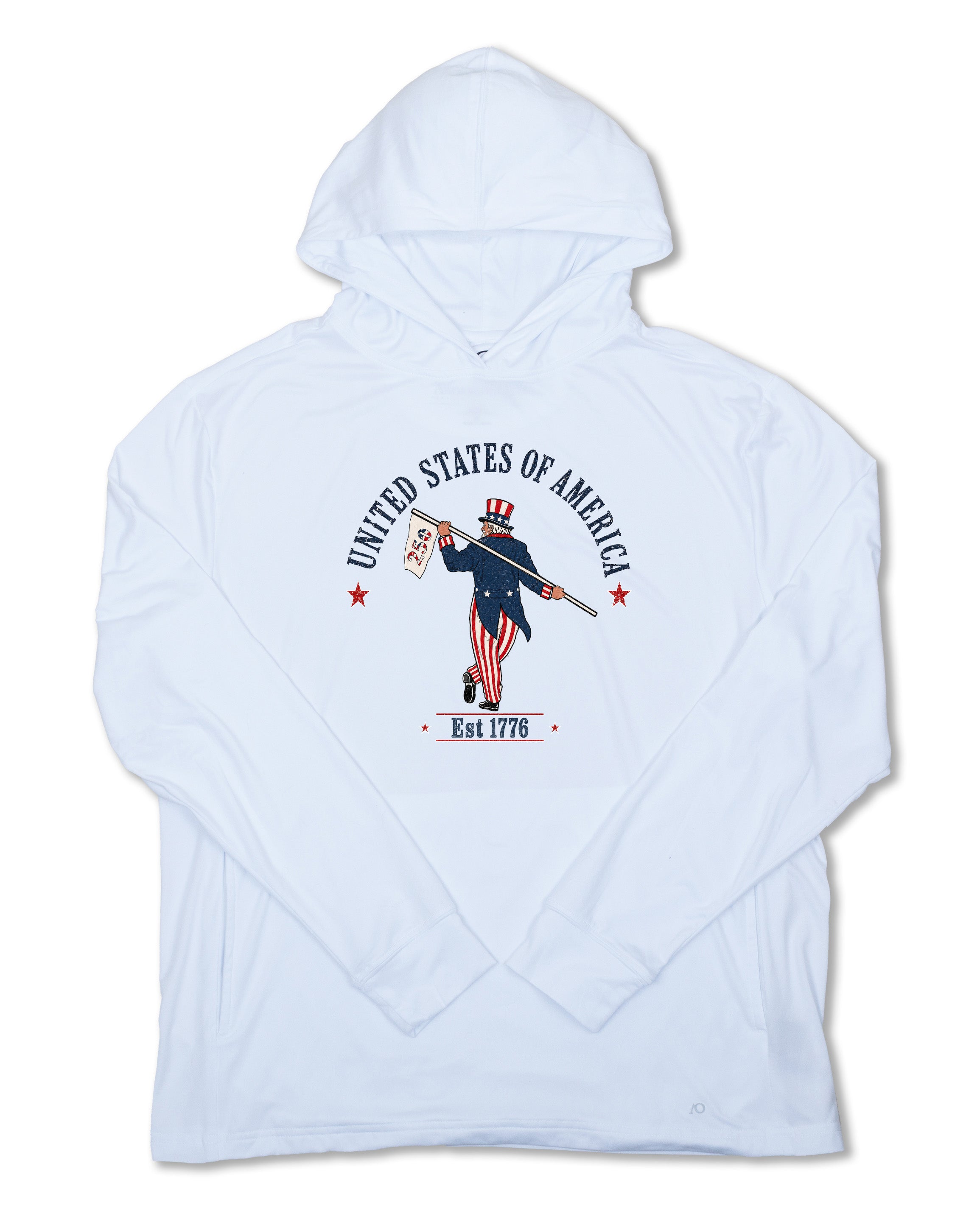 Blacks Beach Hoodie-Uncle Sam Looper-250-White