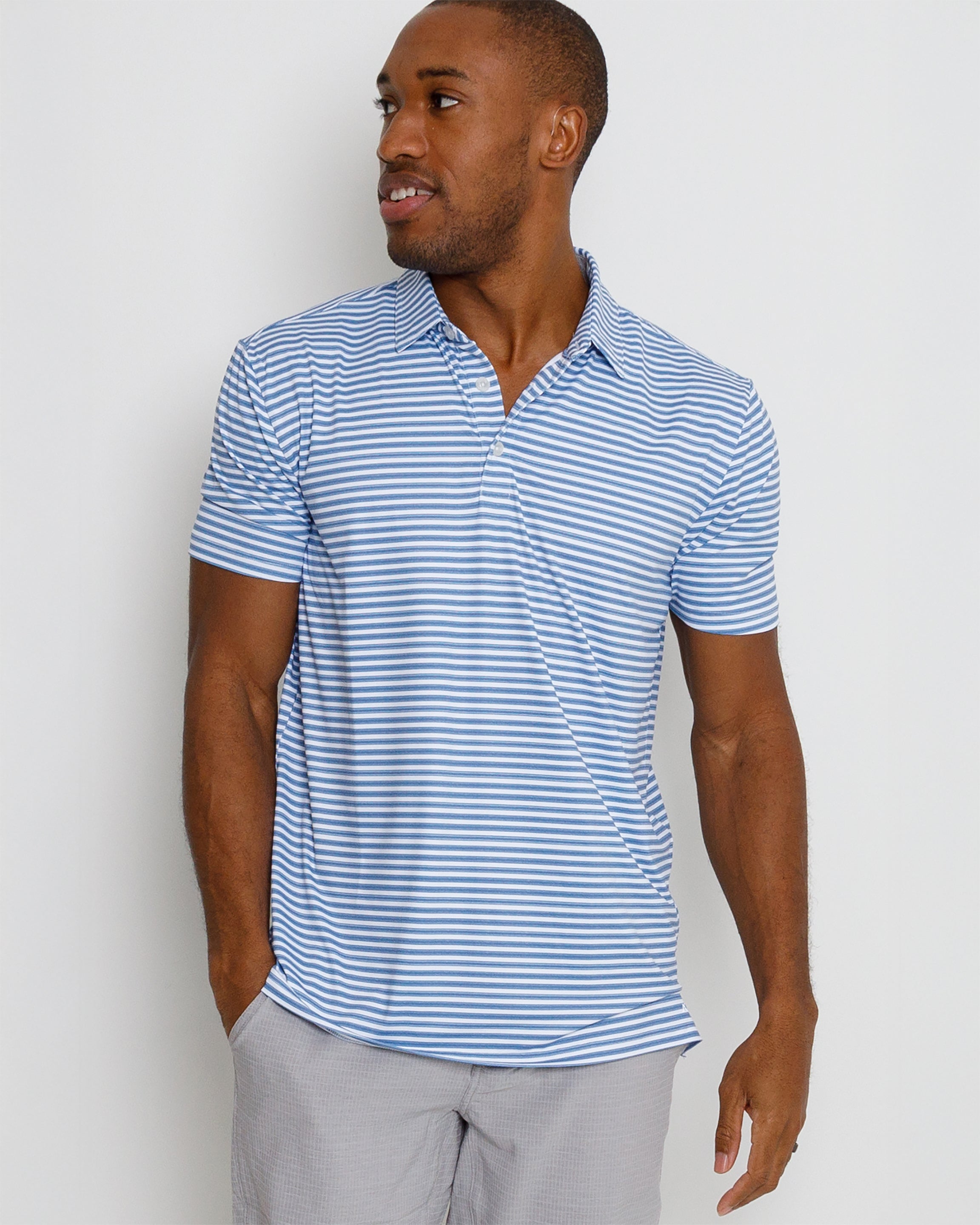 Brooks Polo - HTR Federal Blue/HTR Blue Fog