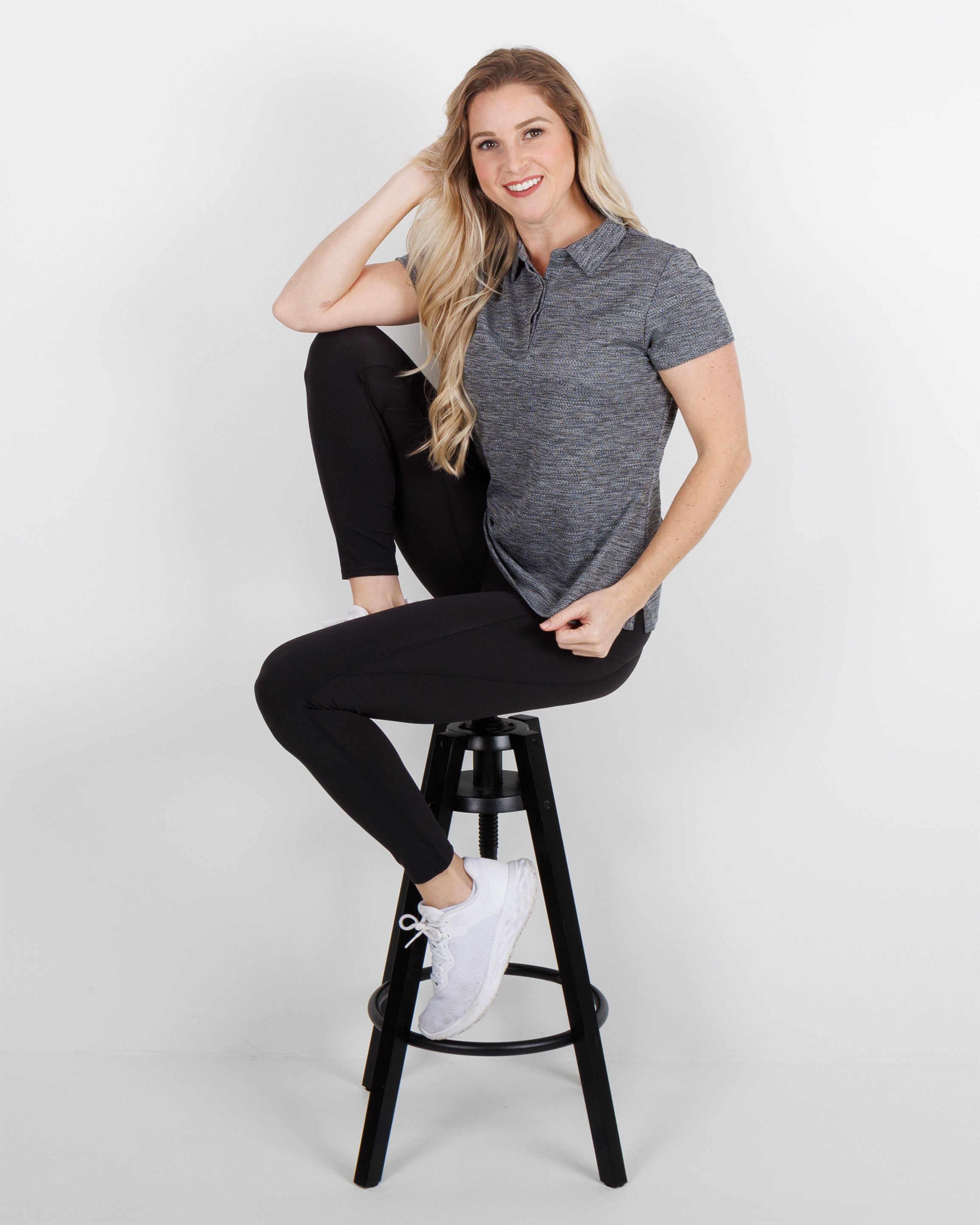 Ladies BRRR Polo - Black Heather