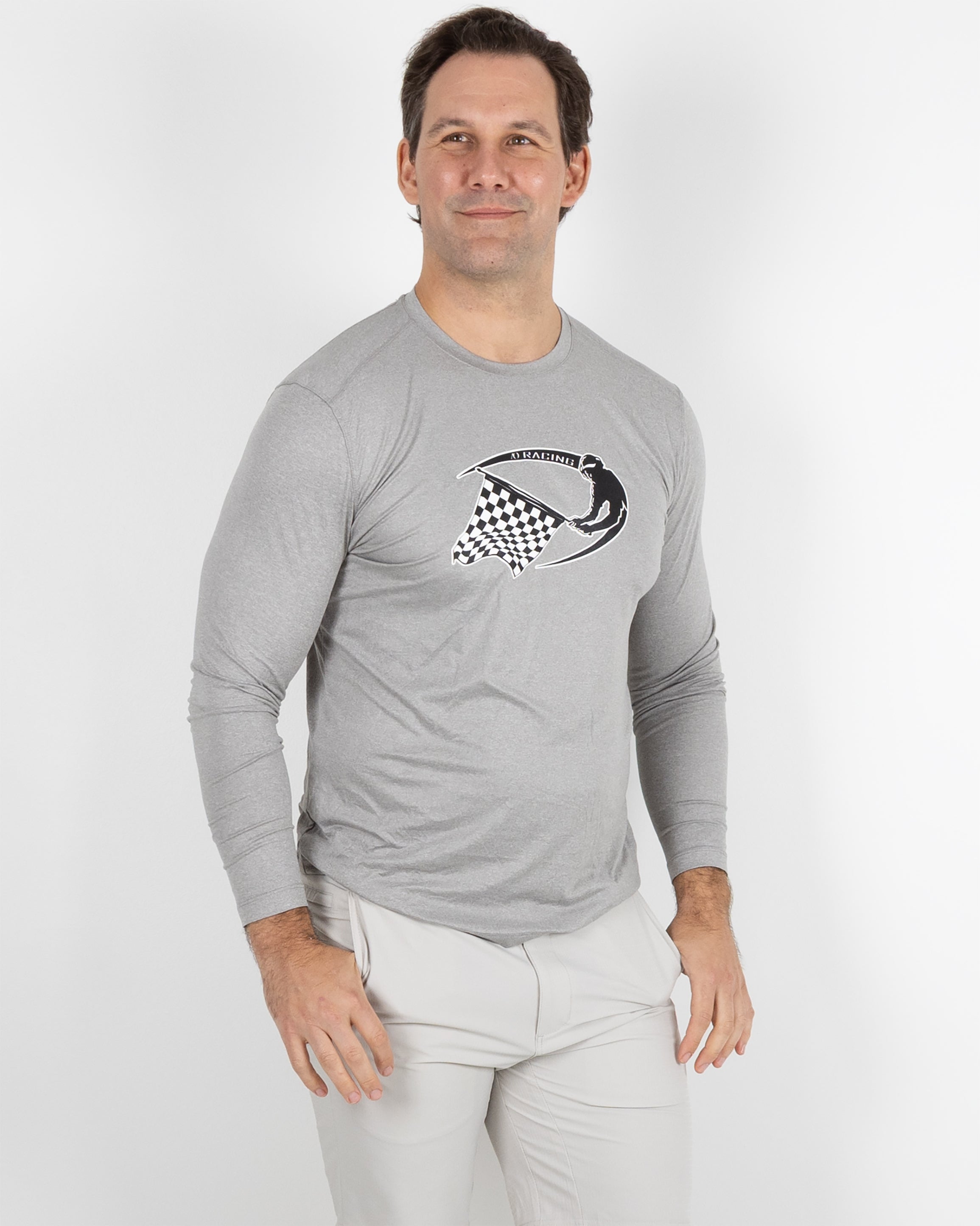 Butter T LS AO Racing - Grey Heather