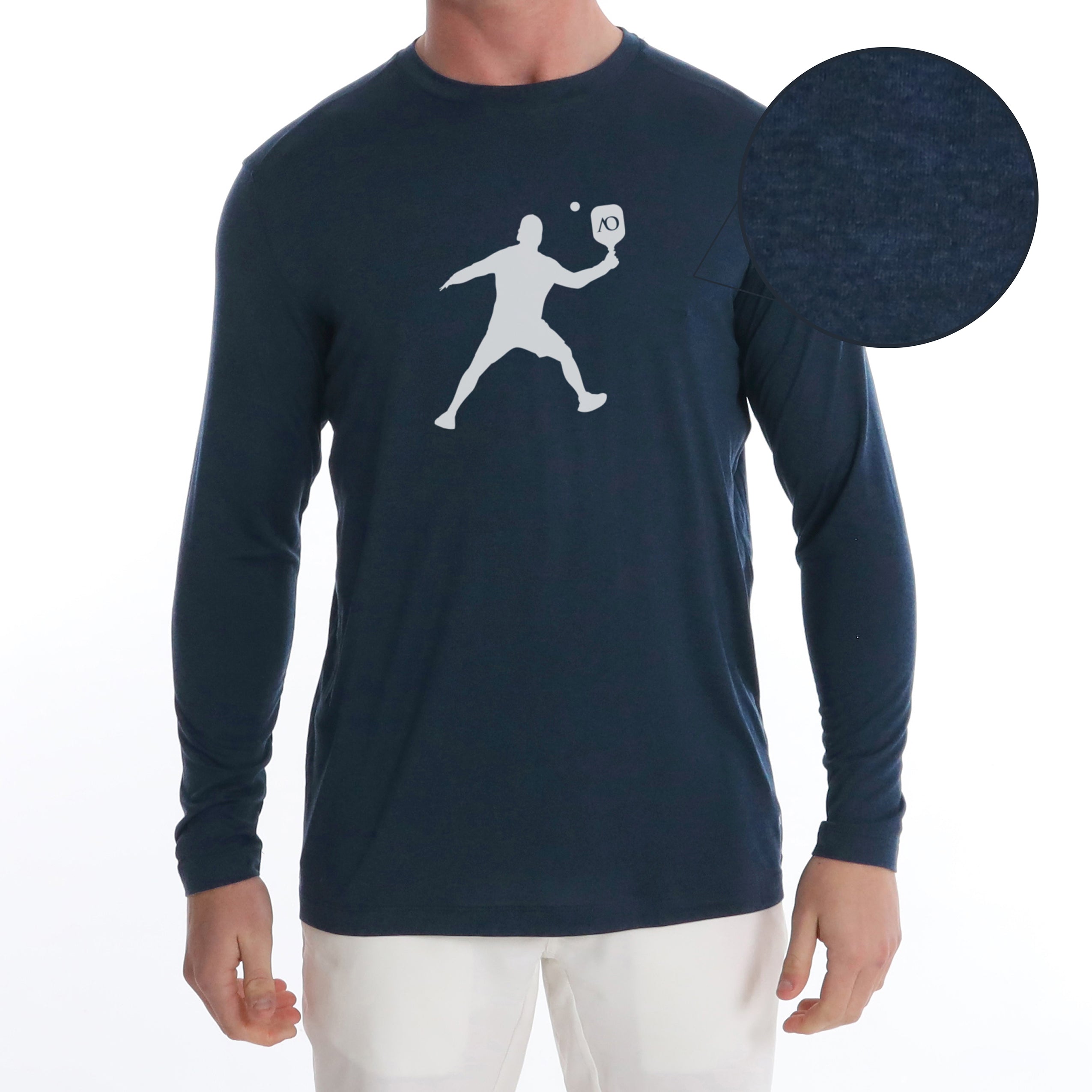 Butter T Long Sleeve Pickleball Silhouette - Navy Heather