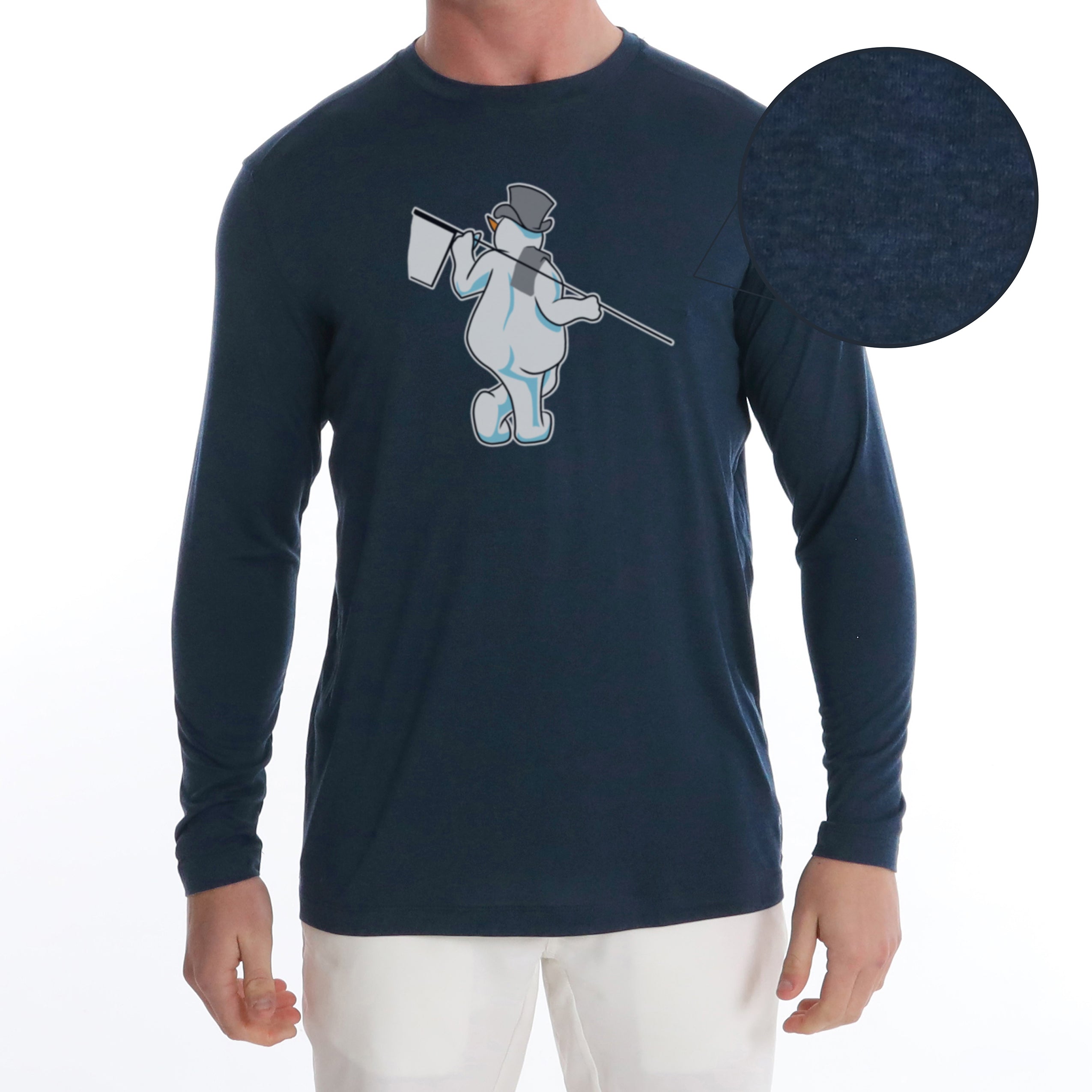 Butter T Long Sleeve Snowman Looper - Navy Heather