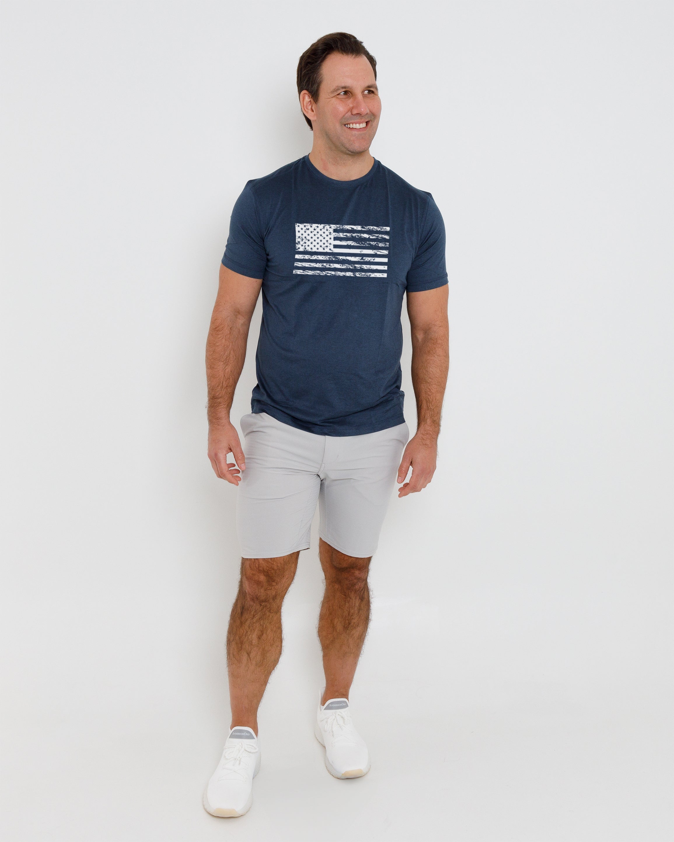 Butter T Vintage Flag - Navy Heather