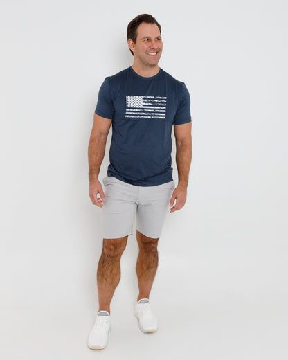 Butter T Vintage Flag - Navy Heather