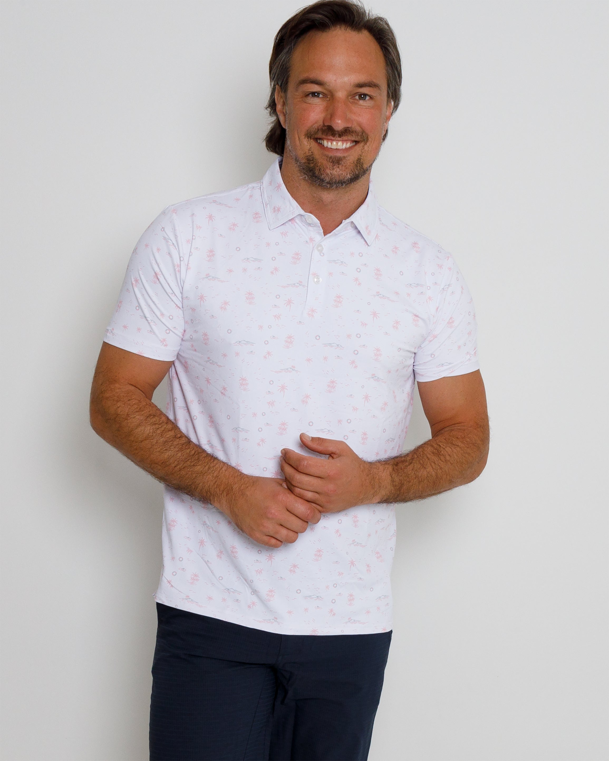 Coast Polo - White/Orchid Pink