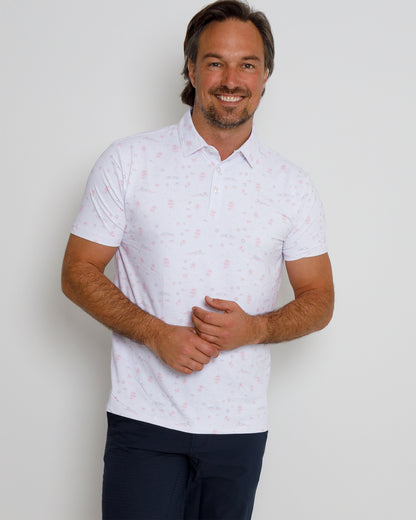 Coast Polo - White/Orchid Pink