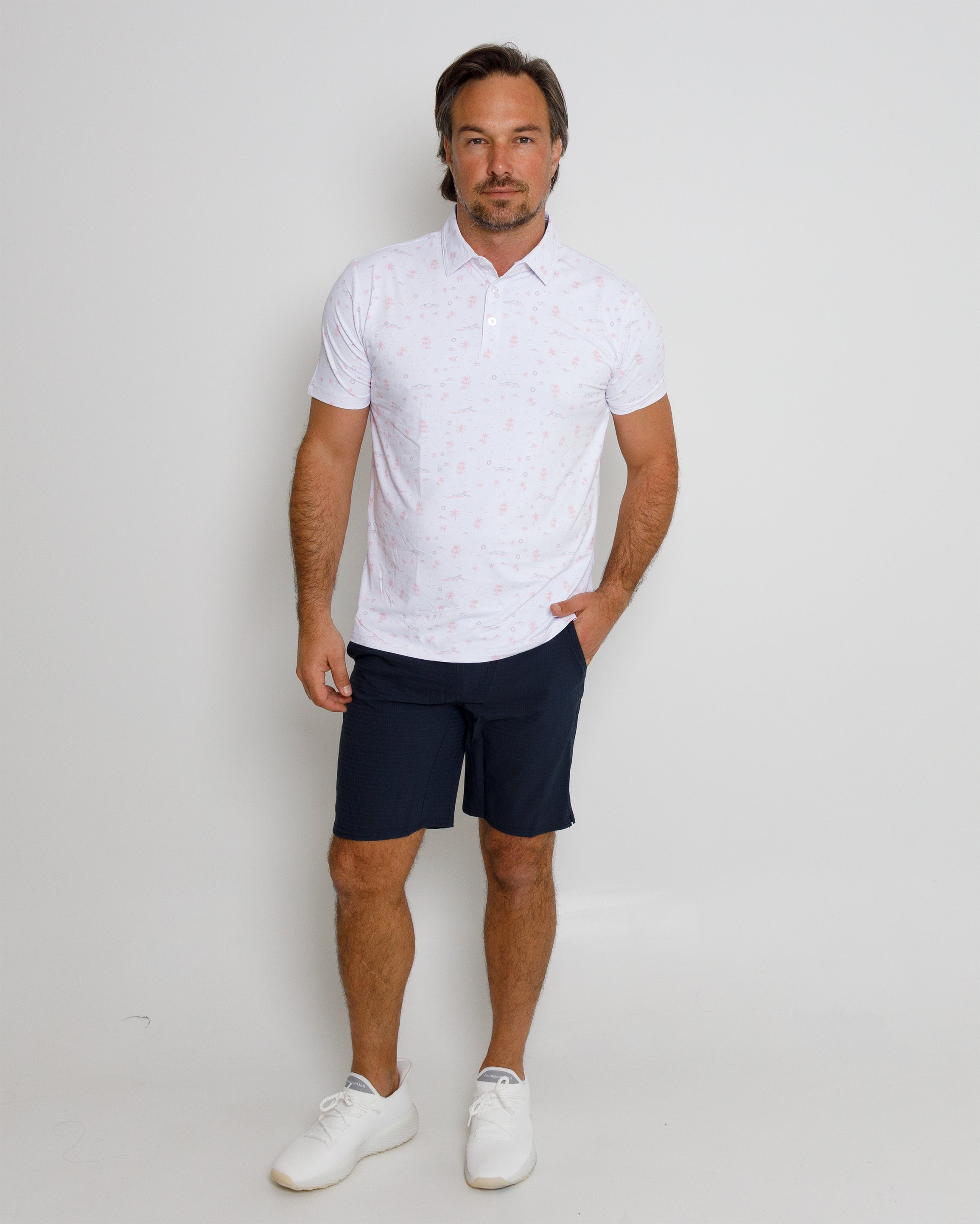 Coast Polo - White/Orchid Pink