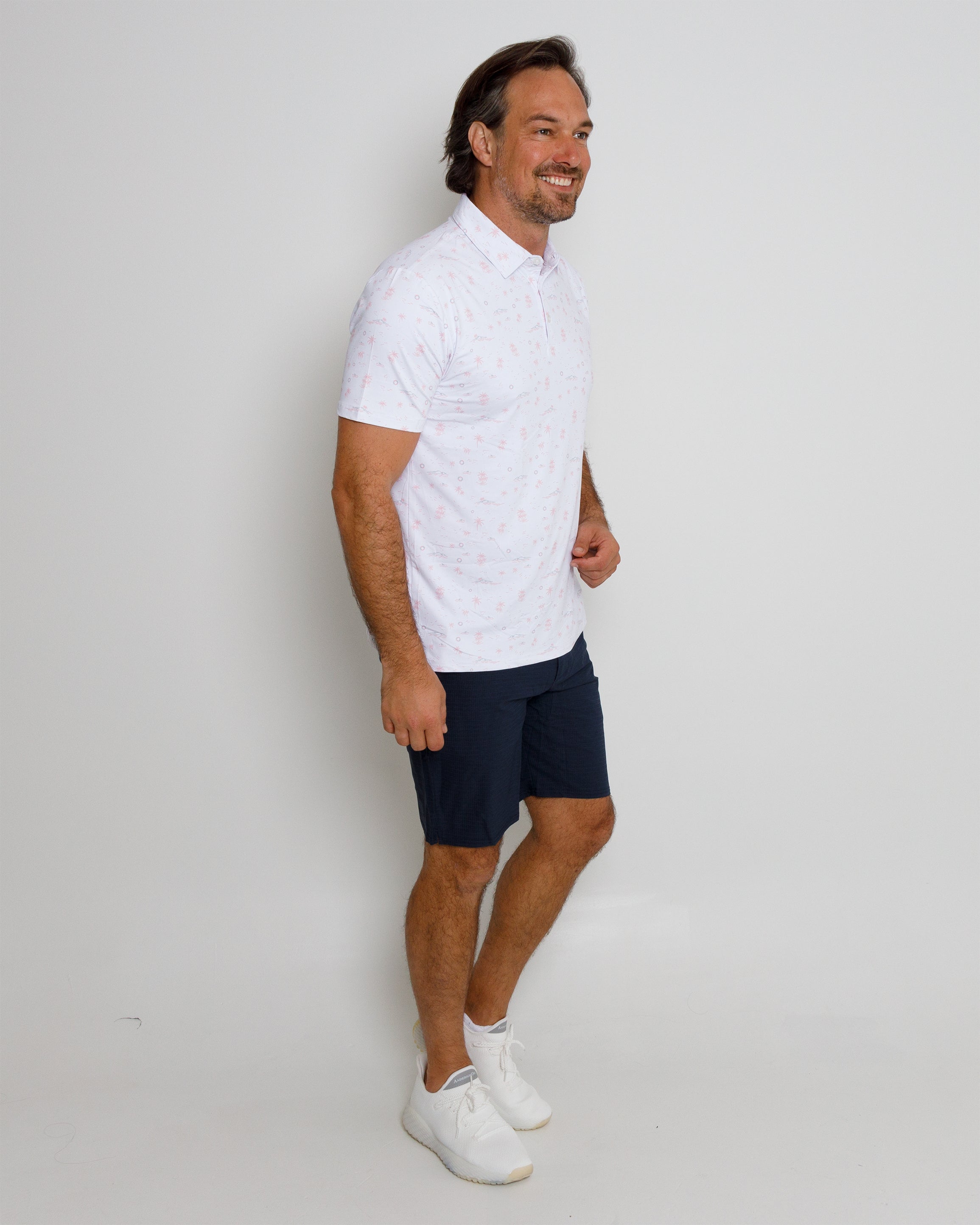 Coast Polo - White/Orchid Pink