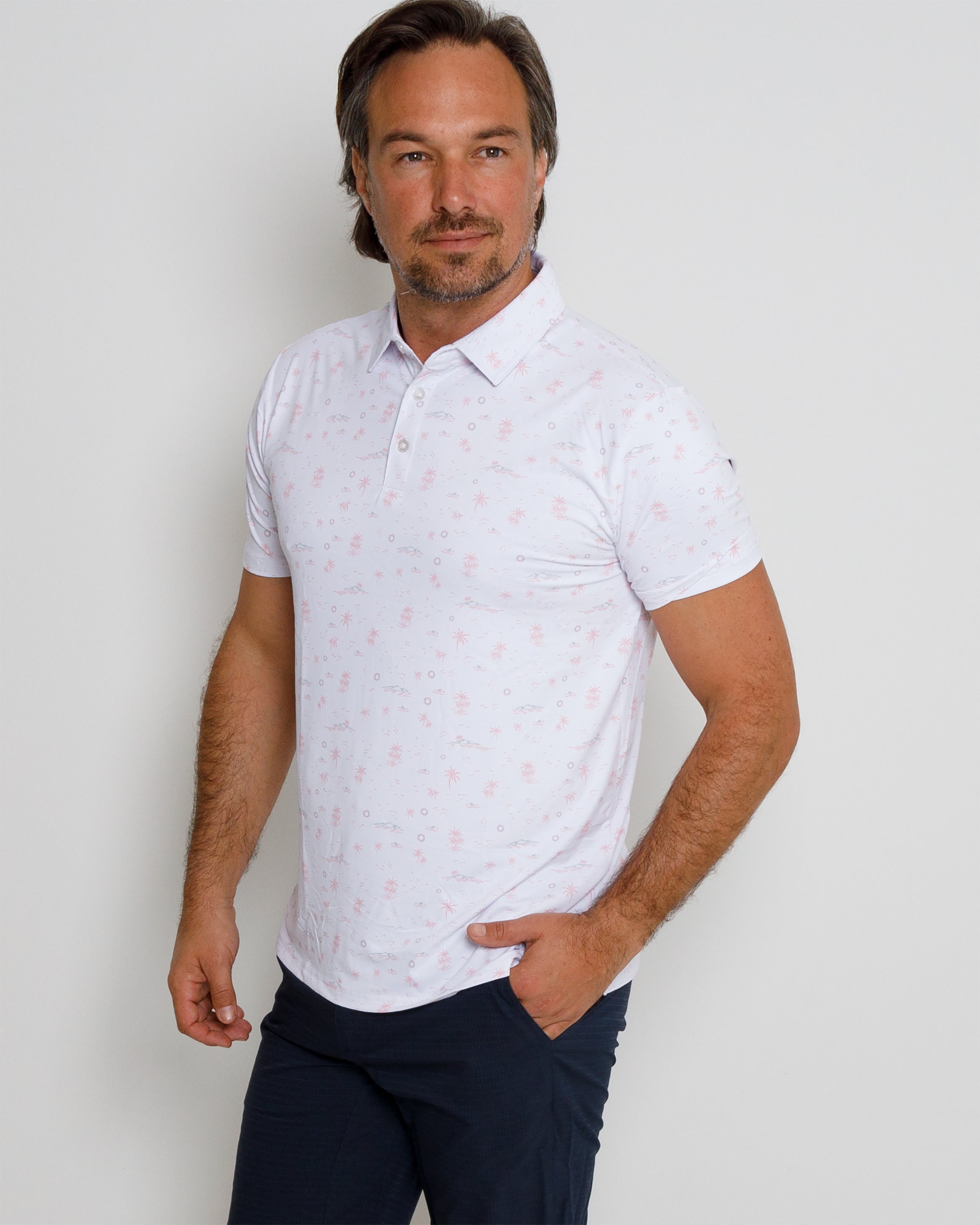 Coast Polo - White/Orchid Pink