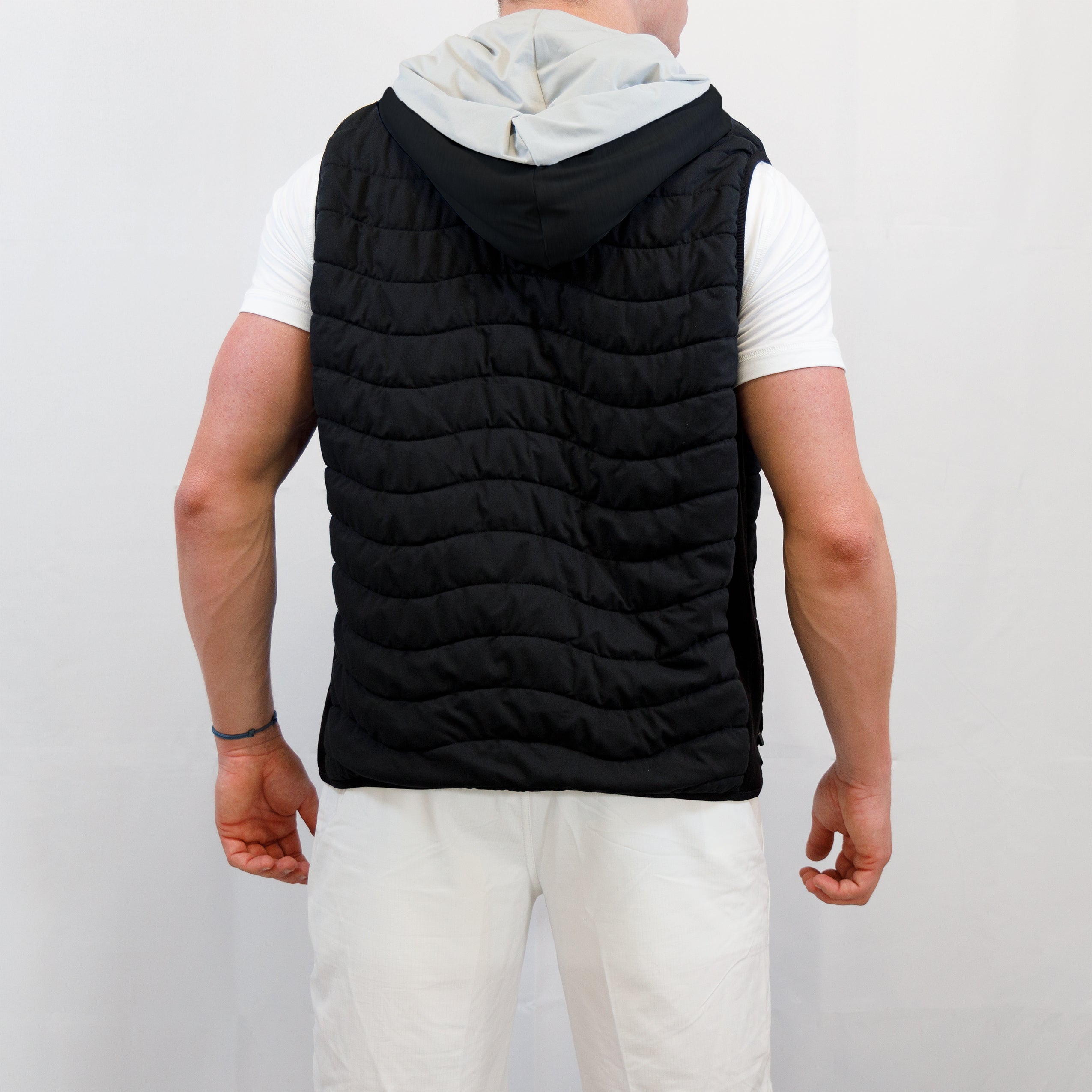 Corlys Hooded Vest - Black/Grey Heather