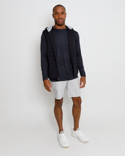 Corlys Hooded Vest - Black/Grey Heather