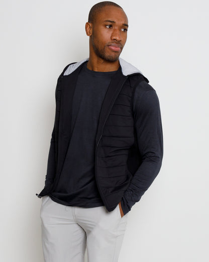 Corlys Hooded Vest - Black/Grey Heather