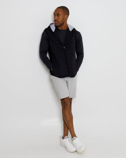 Corlys Hooded Vest - Black/Grey Heather