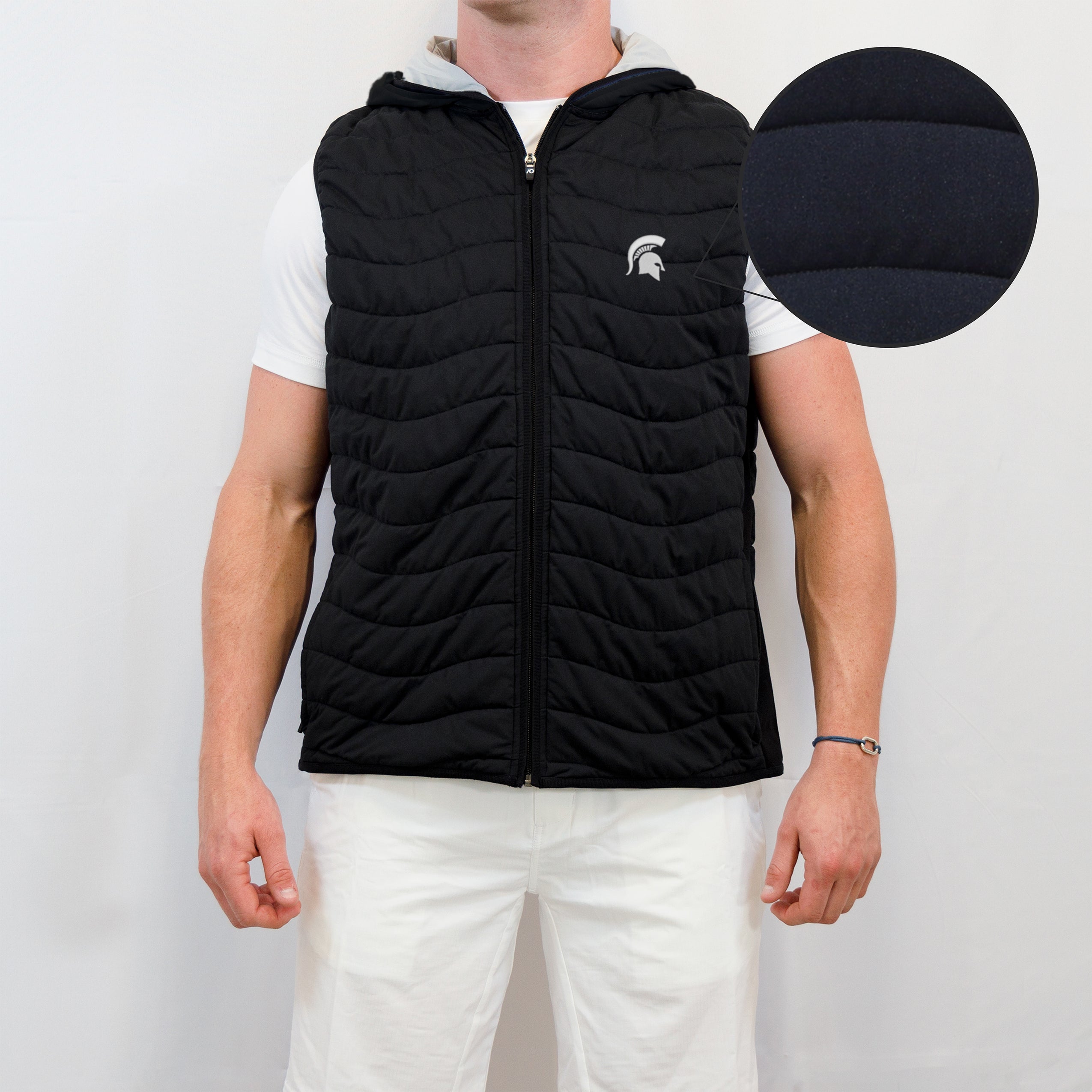 Corlys Hooded Vest MSU - Black/Grey Heather