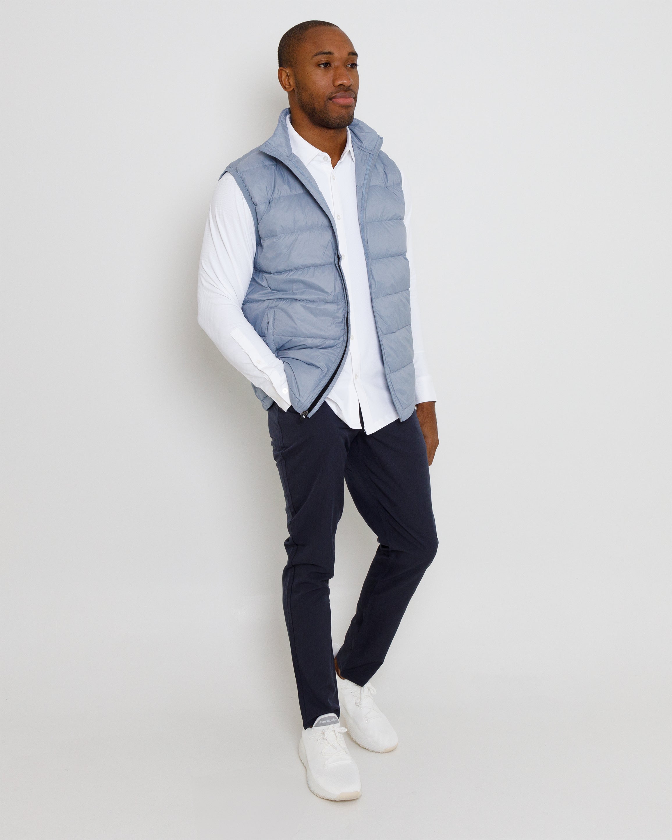 Down Vest - Dusty Blue