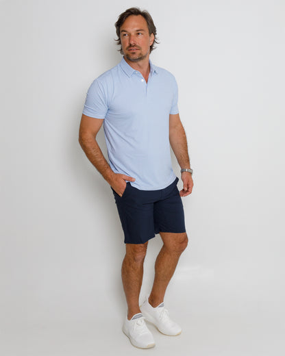The Em Polo - White/Federal Blue/Blue Fog