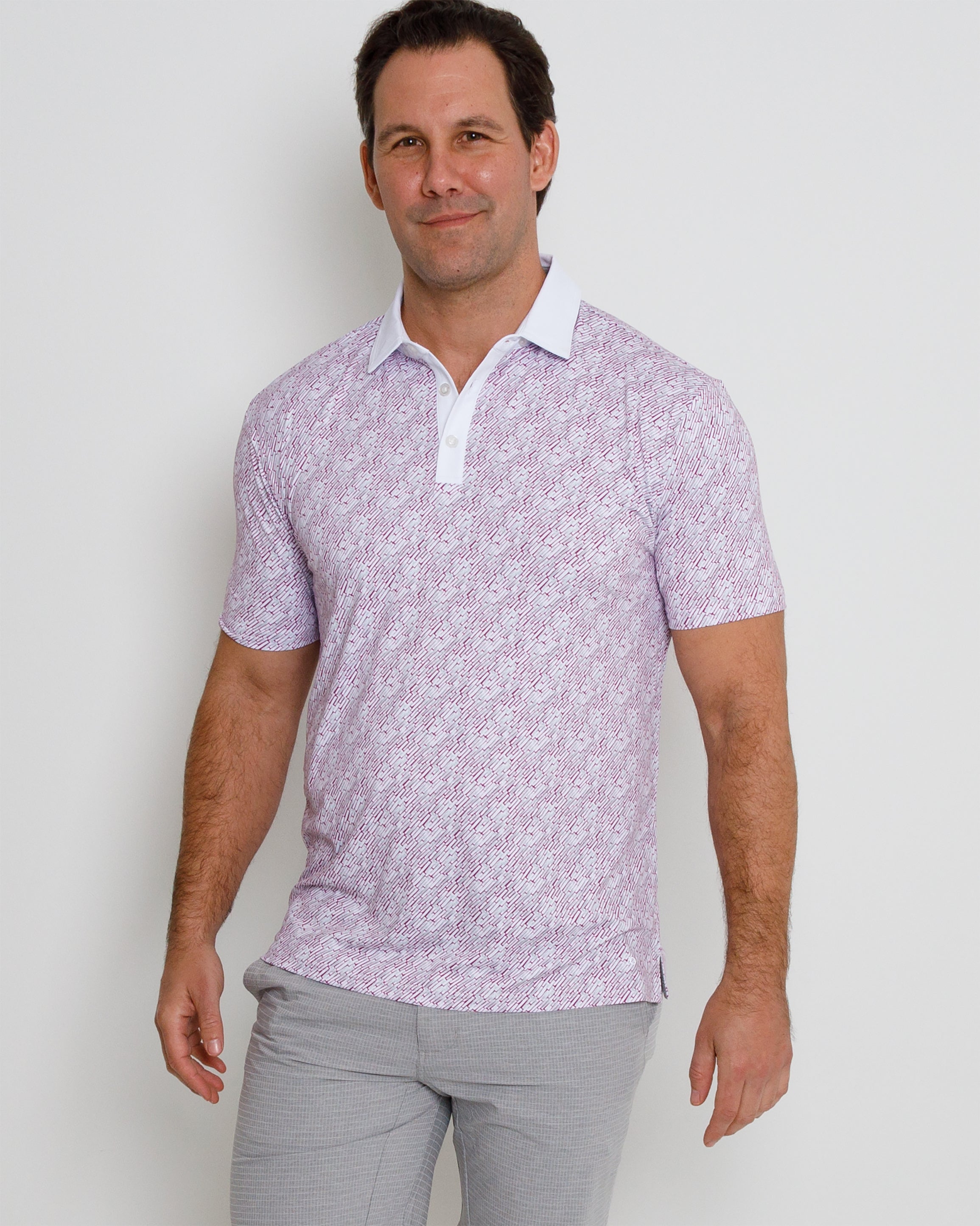 Firth Polo - Wild Aster/White/Steel