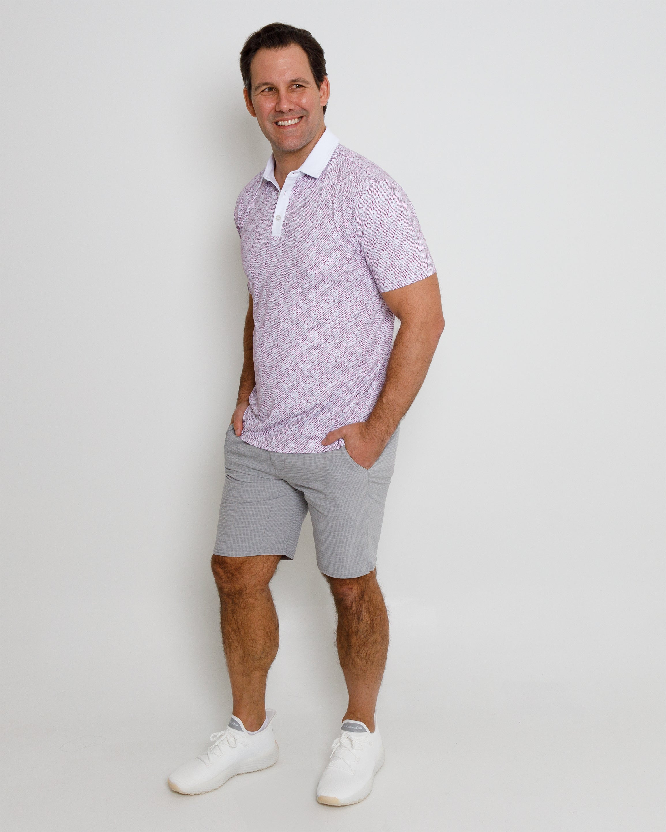 Firth Polo - Wild Aster/White/Steel