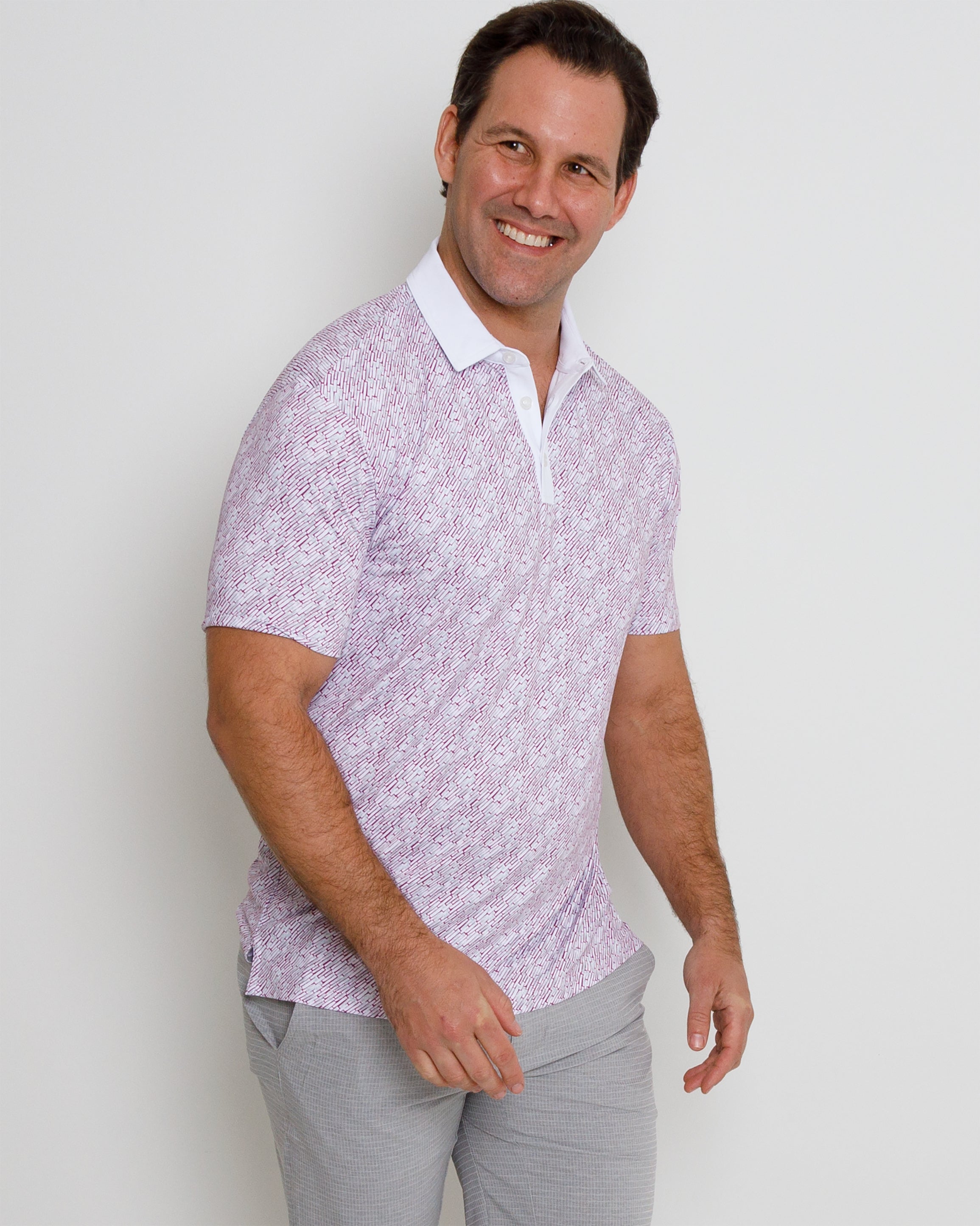 Firth Polo - Wild Aster/White/Steel