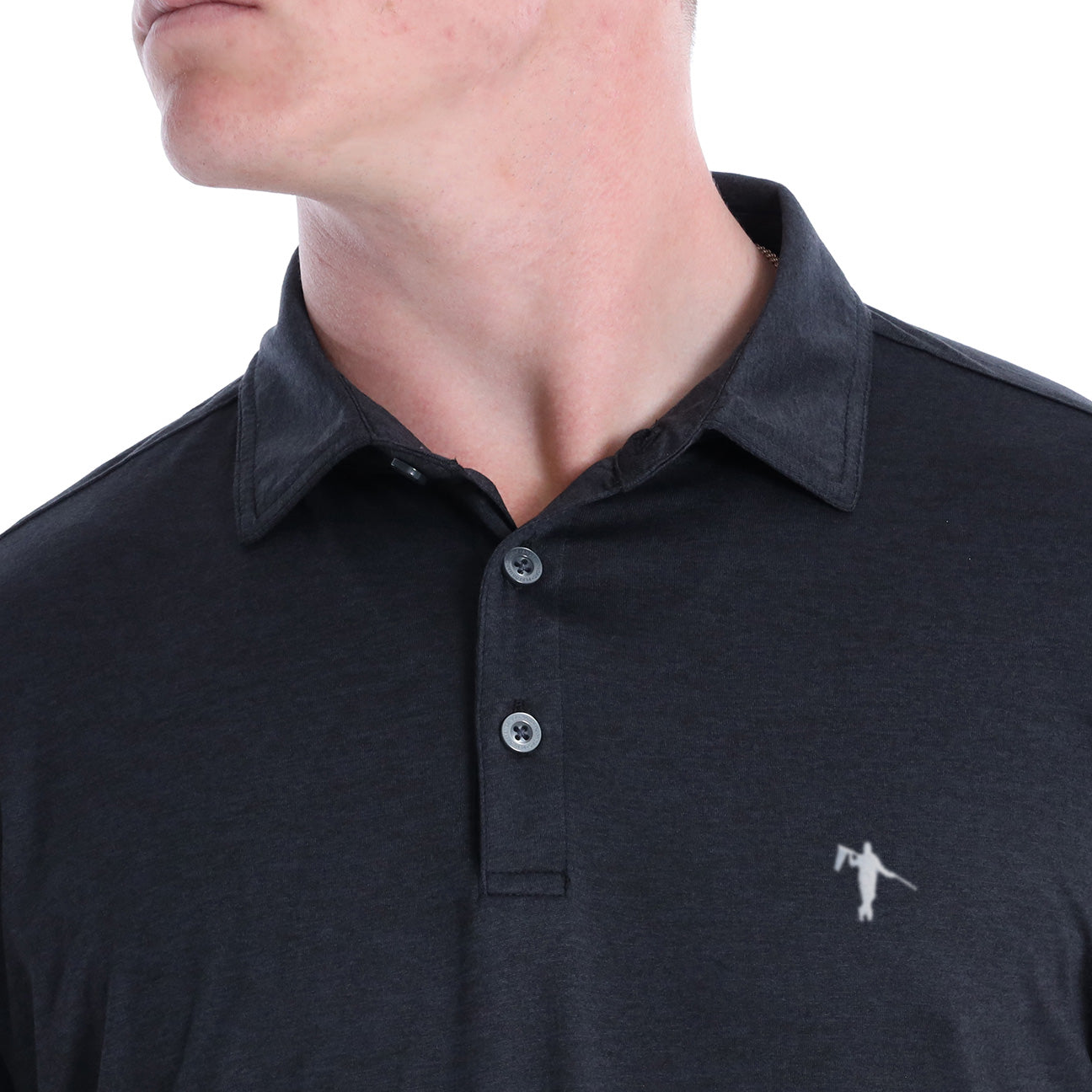 GAMER ICON POLO - BLACK HEATHER