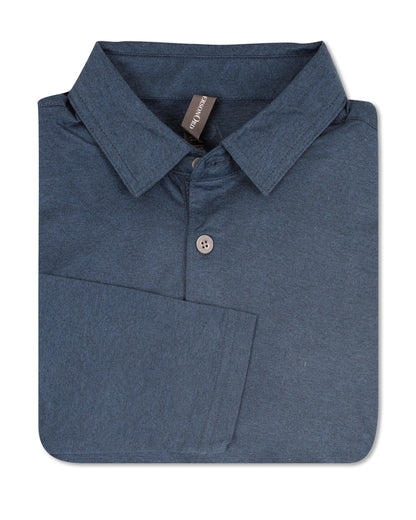 Gamer Long Sleeve Polo - Navy Heather
