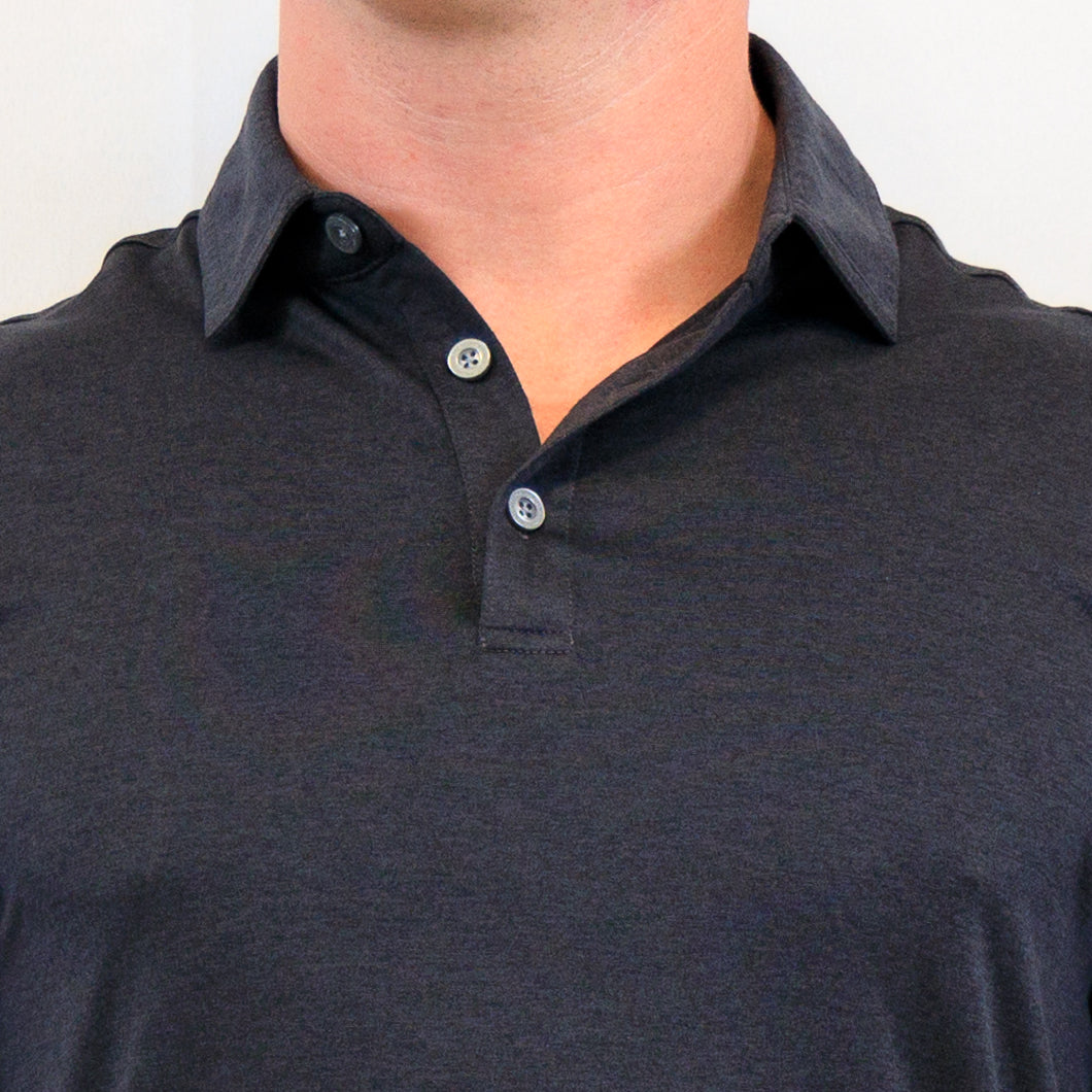 Gamer Long Sleeve Polo - Black Heather