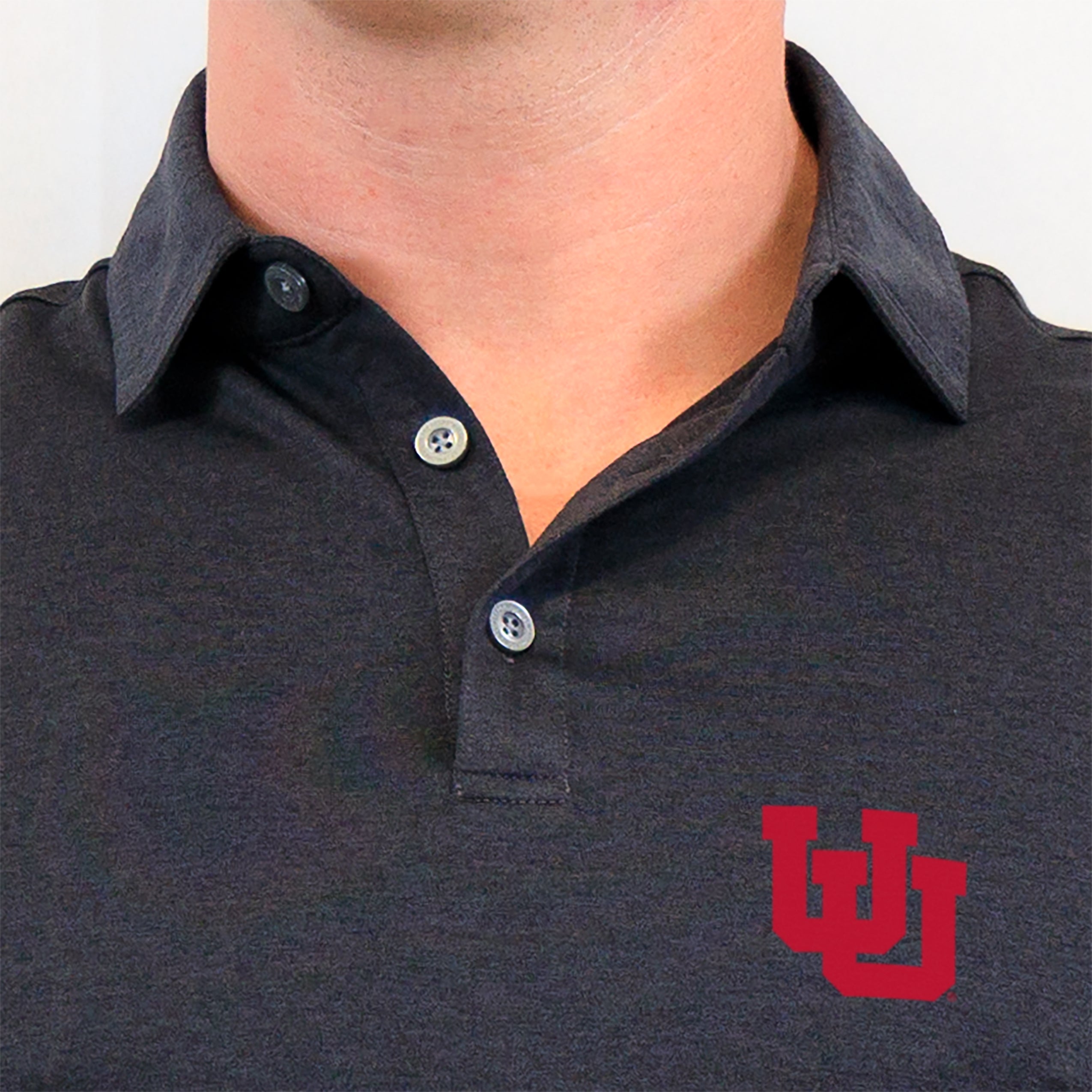 Gamer Long Sleeve Polo Utah - Black Heather