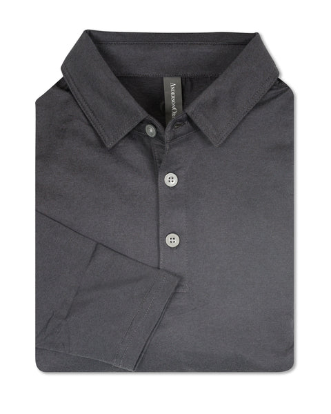 ★andar★ Active Warm Plus Standard Fit Polo Long Sleeve gamer-mens-long-sleeve-golf-