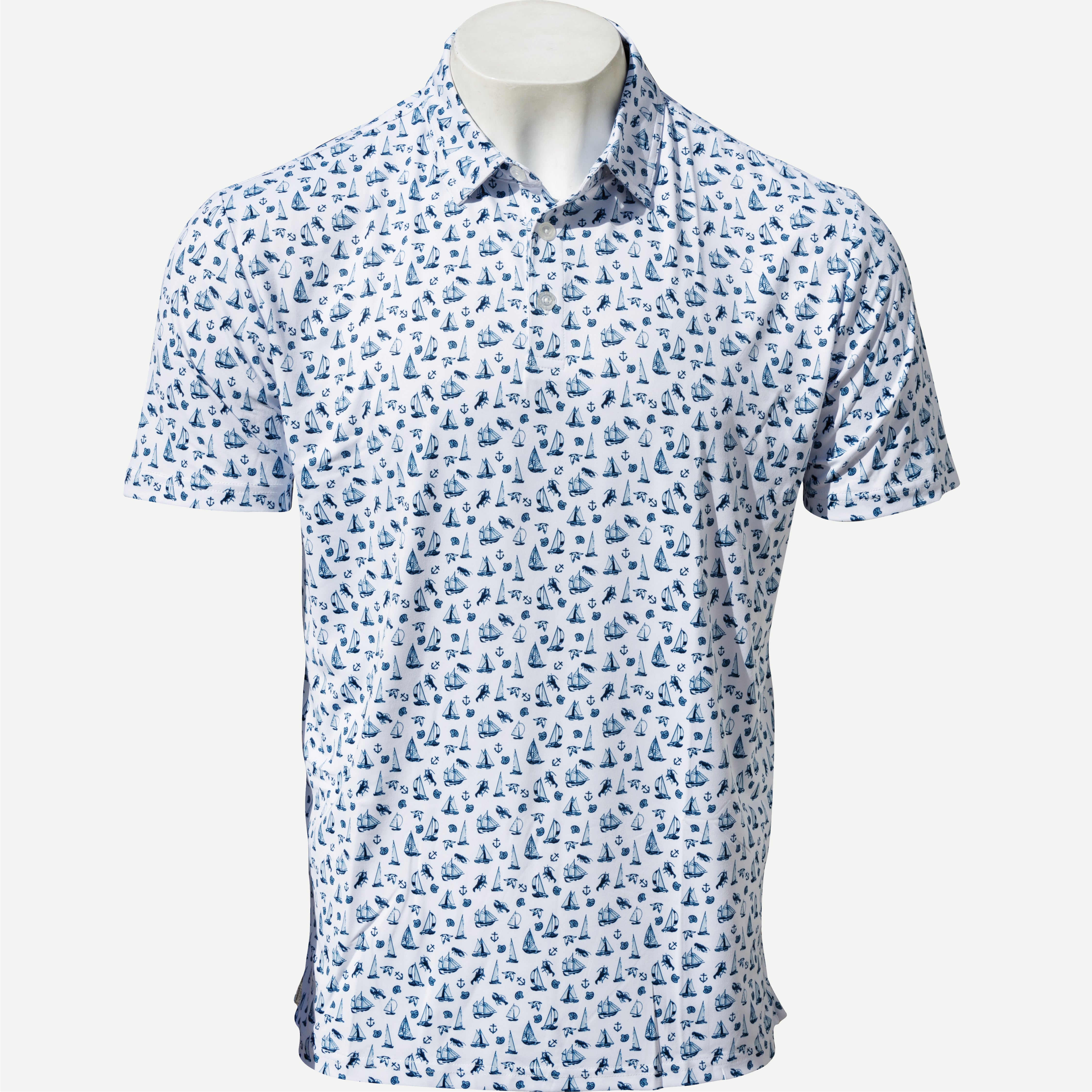 Harbor Polo - White/Skyway/Navy