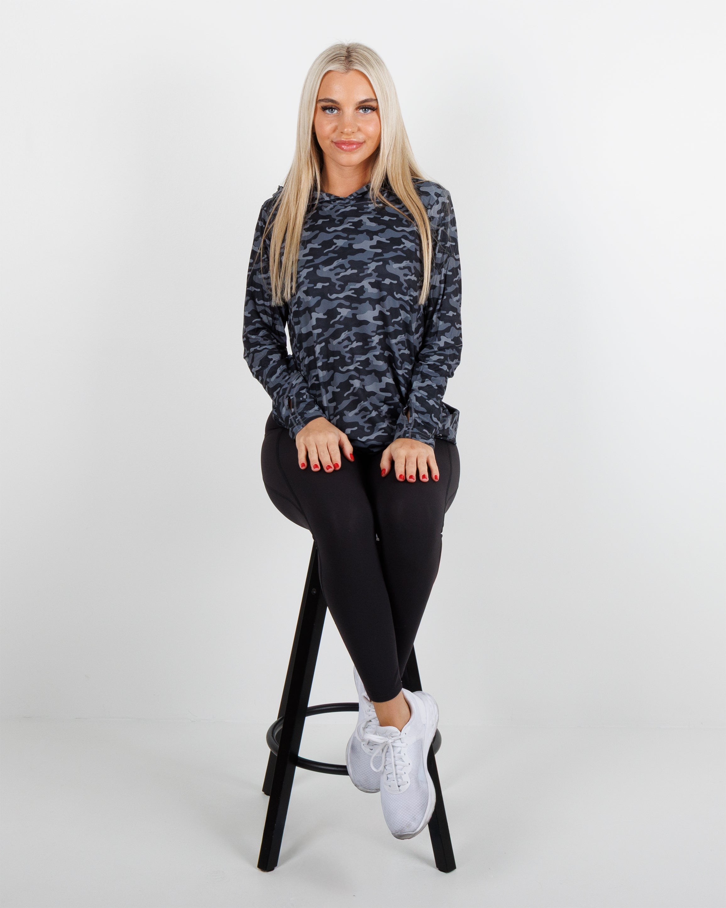 Ladies Blacks Beach Hoodie - Black Camo