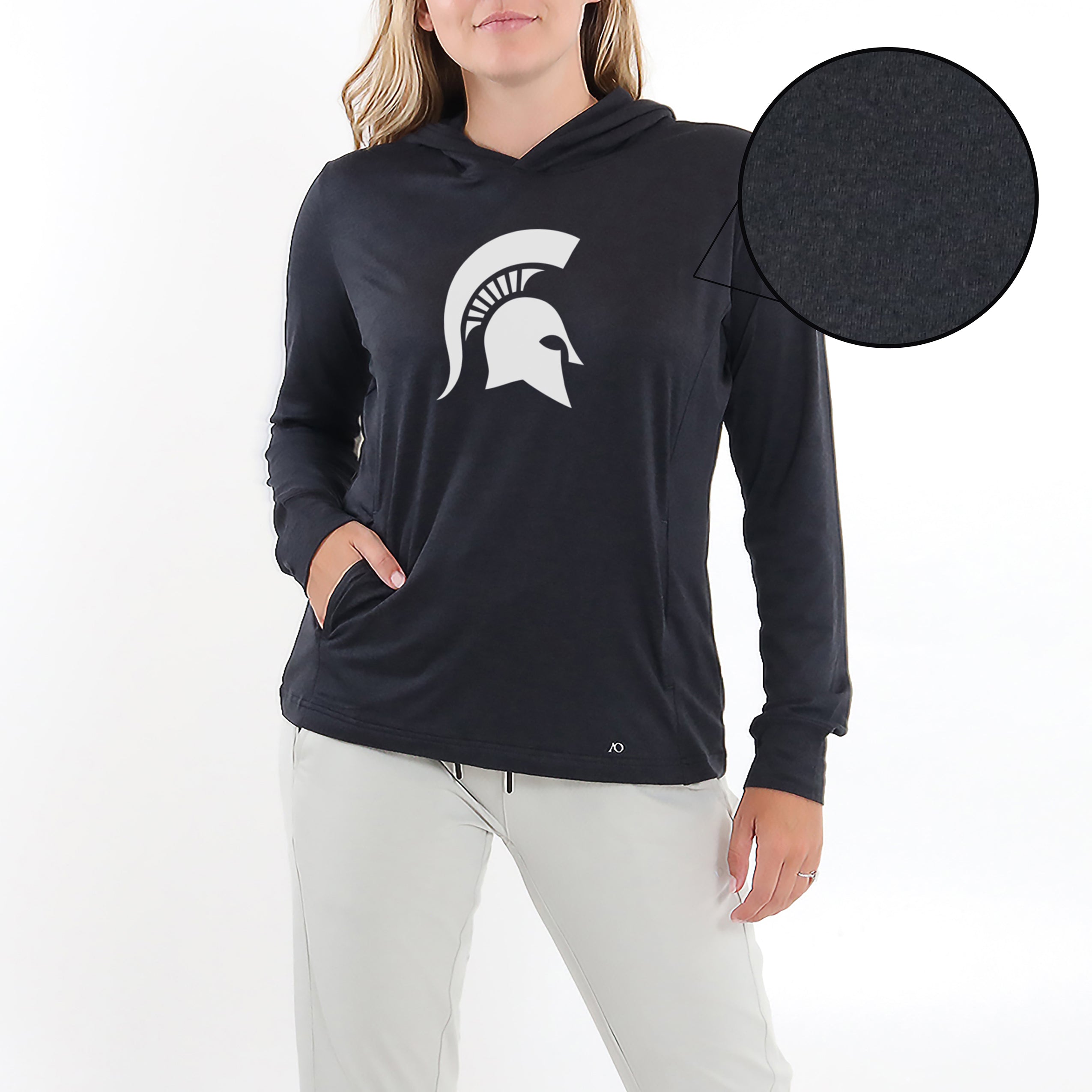 Ladies Blacks Beach Hoodie MSU - Black Heather