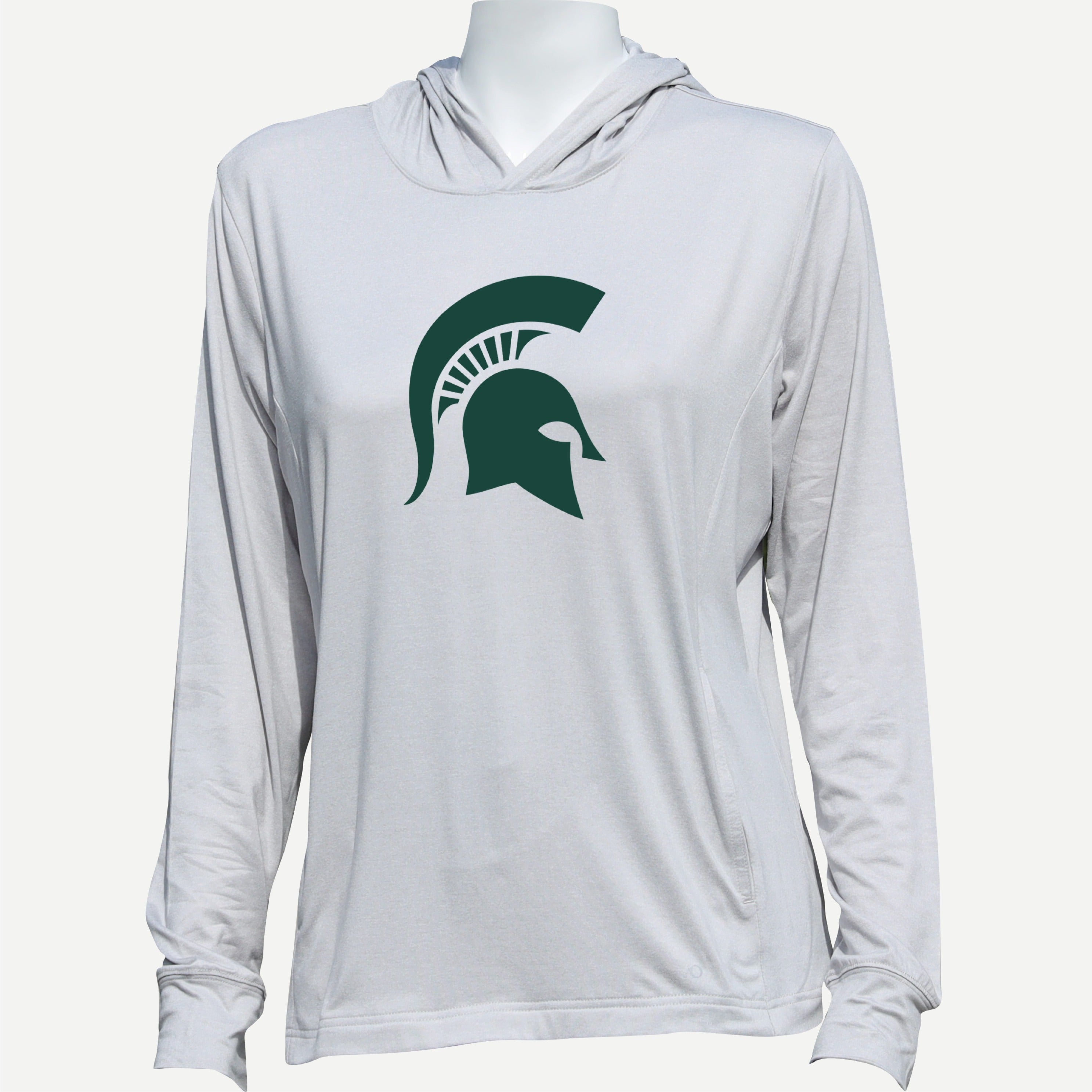 Ladies Blacks Beach Hoodie MSU - Steel Heather