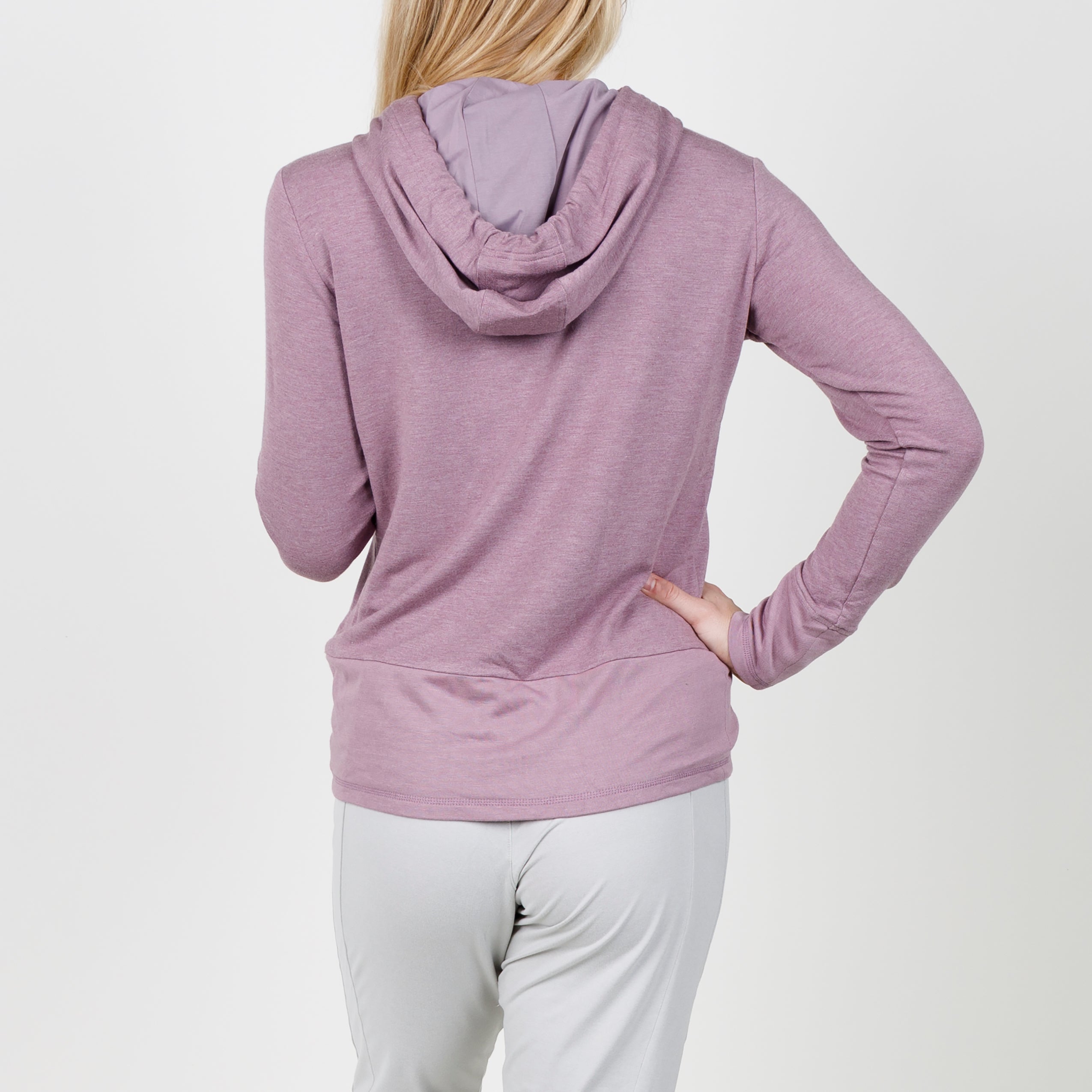 Lux Crop Hoodie - Elderberry Heather