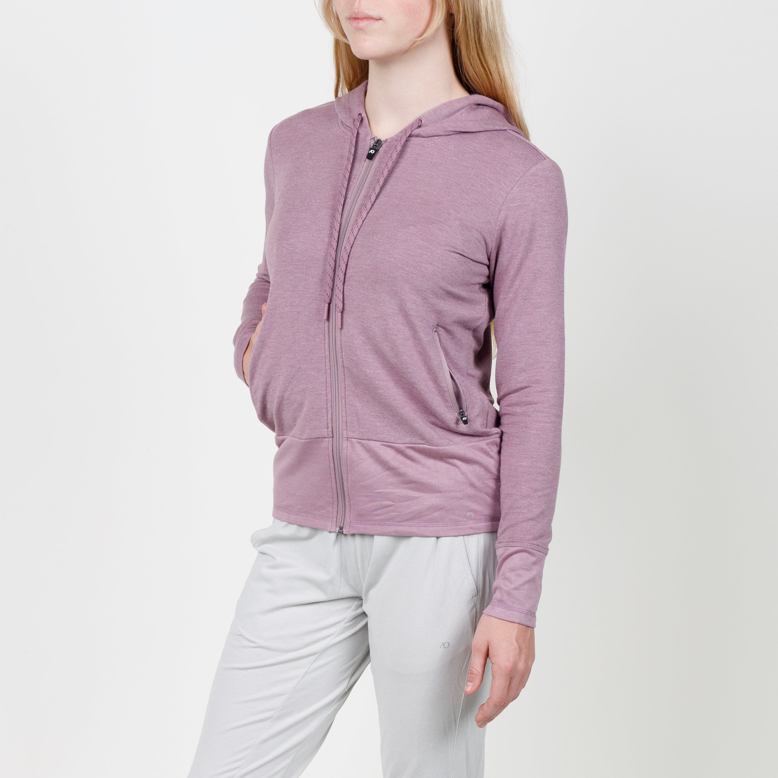 Lux Crop Hoodie - Elderberry Heather