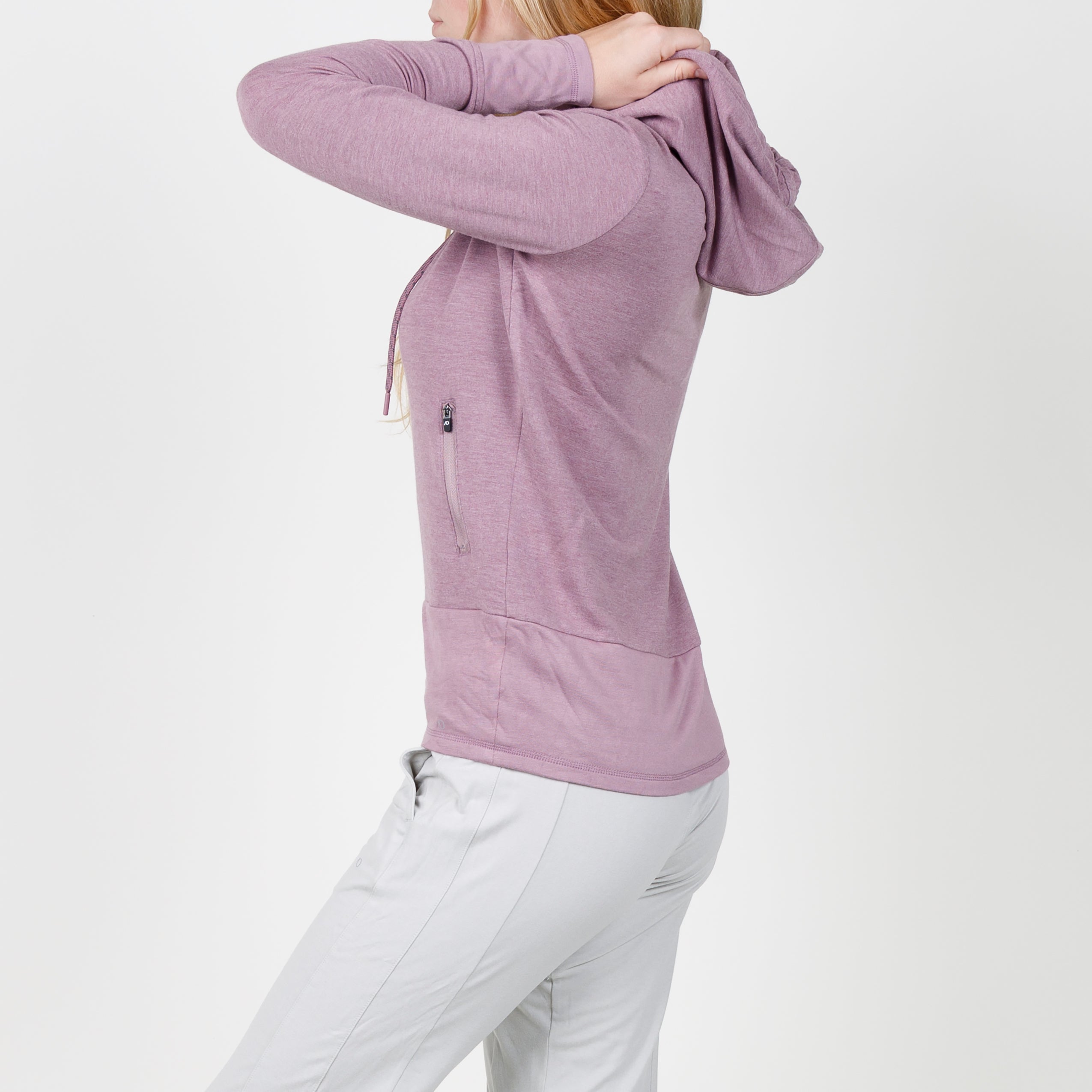 Lux Crop Hoodie - Elderberry Heather