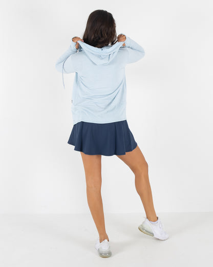 Lux Crop Hoodie - Omphalodes Heather