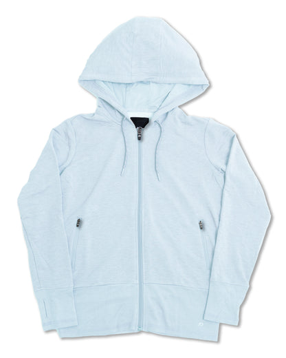 Lux Crop Hoodie - Omphalodes Heather