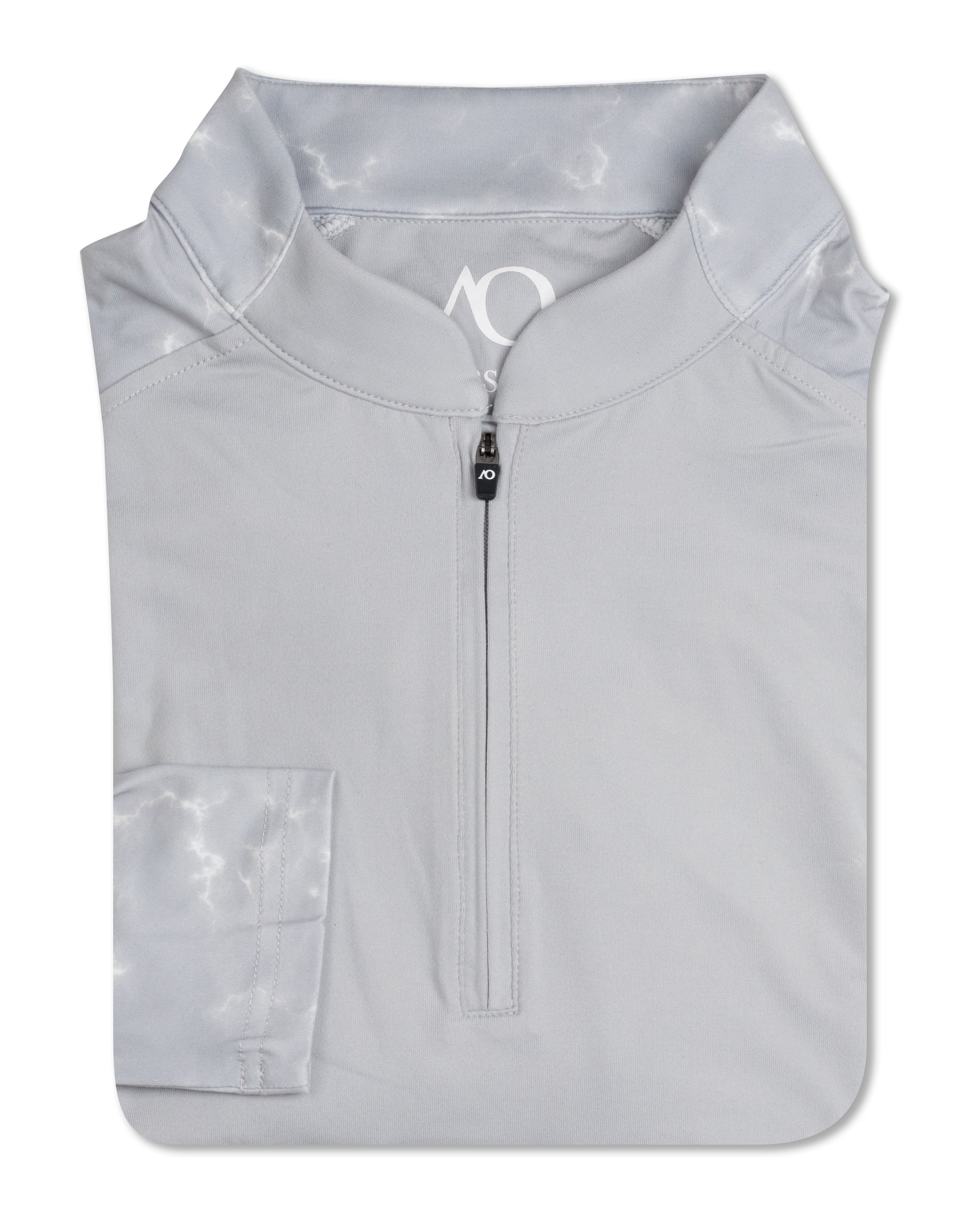 1/4 Zip Mock Pullover - Platinum